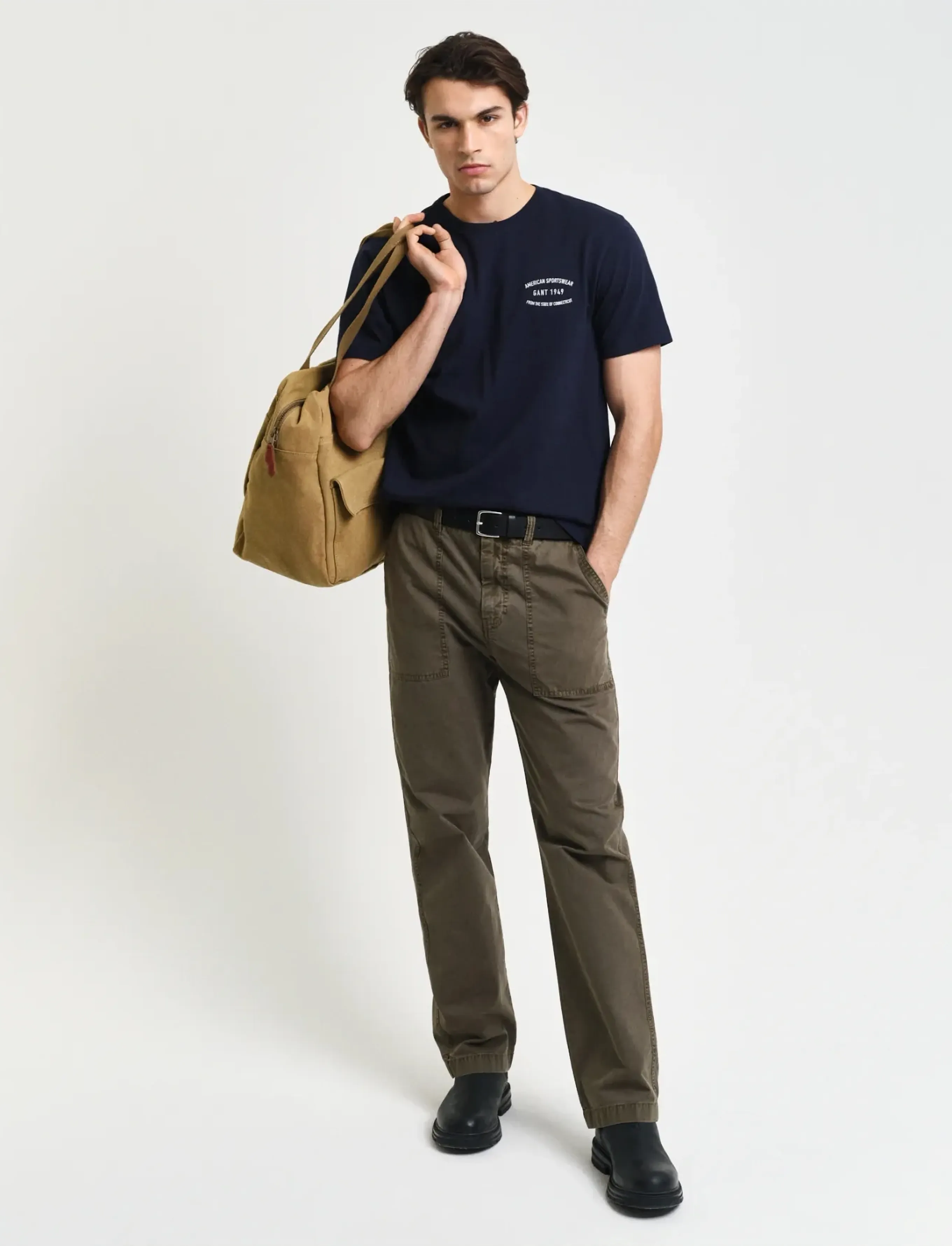 Gant - SMALL GRAPHIC PIQUE SS TSHIRT - laveste priser - evening blue - 5