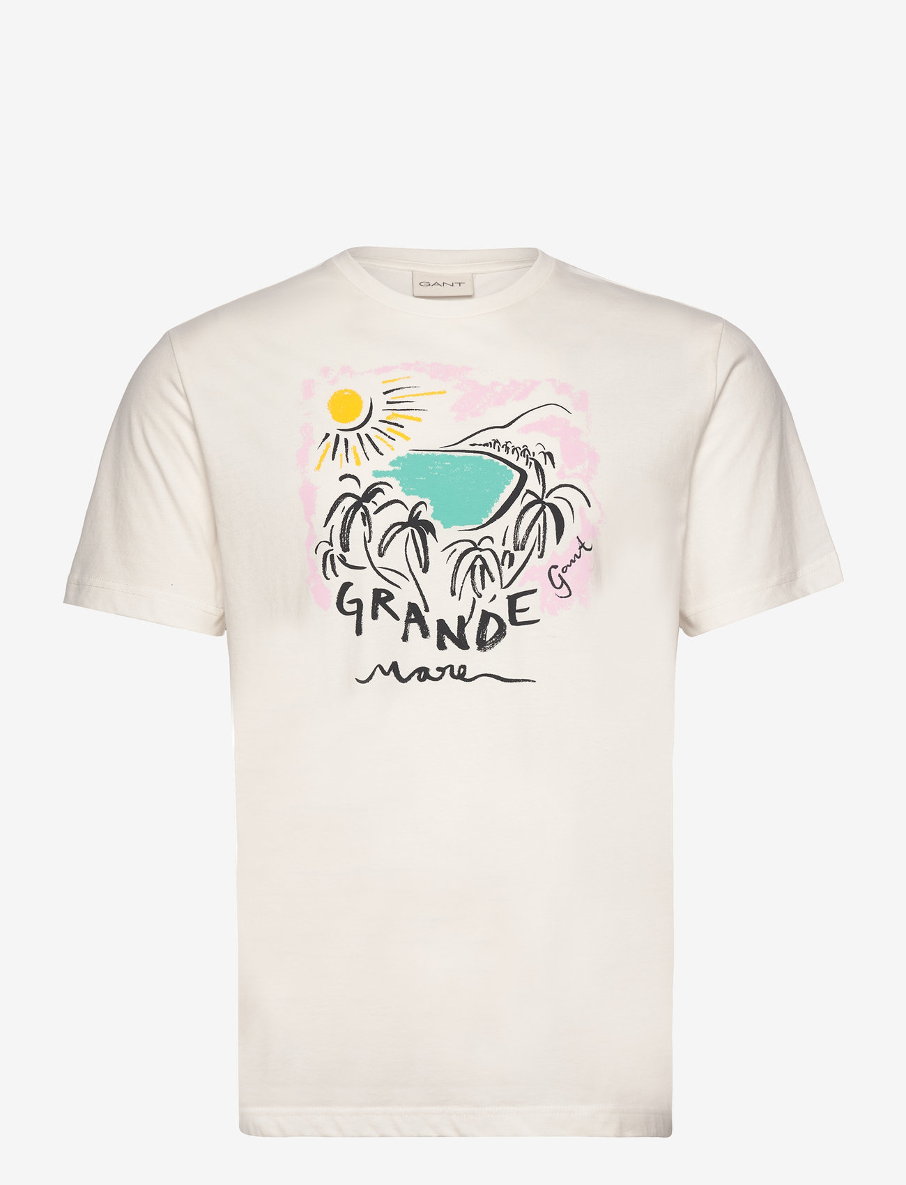 GANT - PRINT SS TSHIRT - eggshell - 0