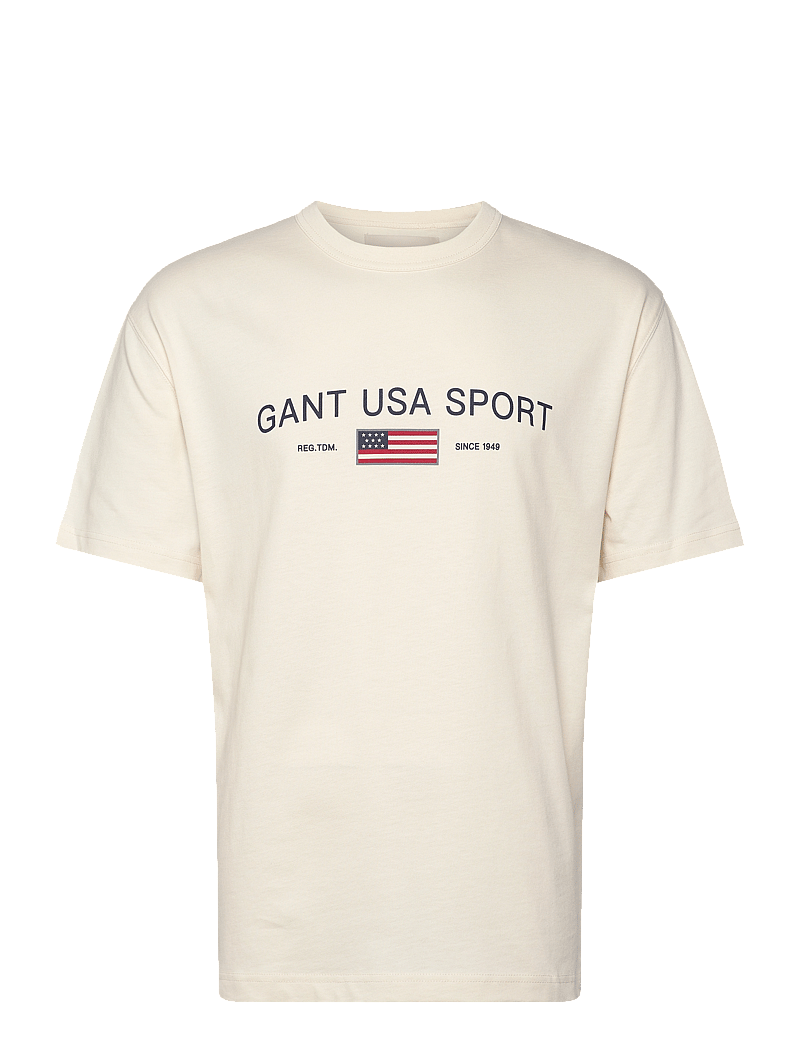 GANT - GRAPHIC T-SHIRT - marškinėliai trumpomis rankovėmis - cream - 0