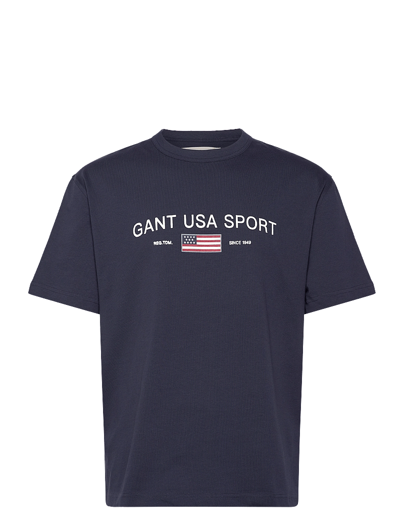 GANT - GRAPHIC T-SHIRT - kortärmade t-shirts - evening blue - 0