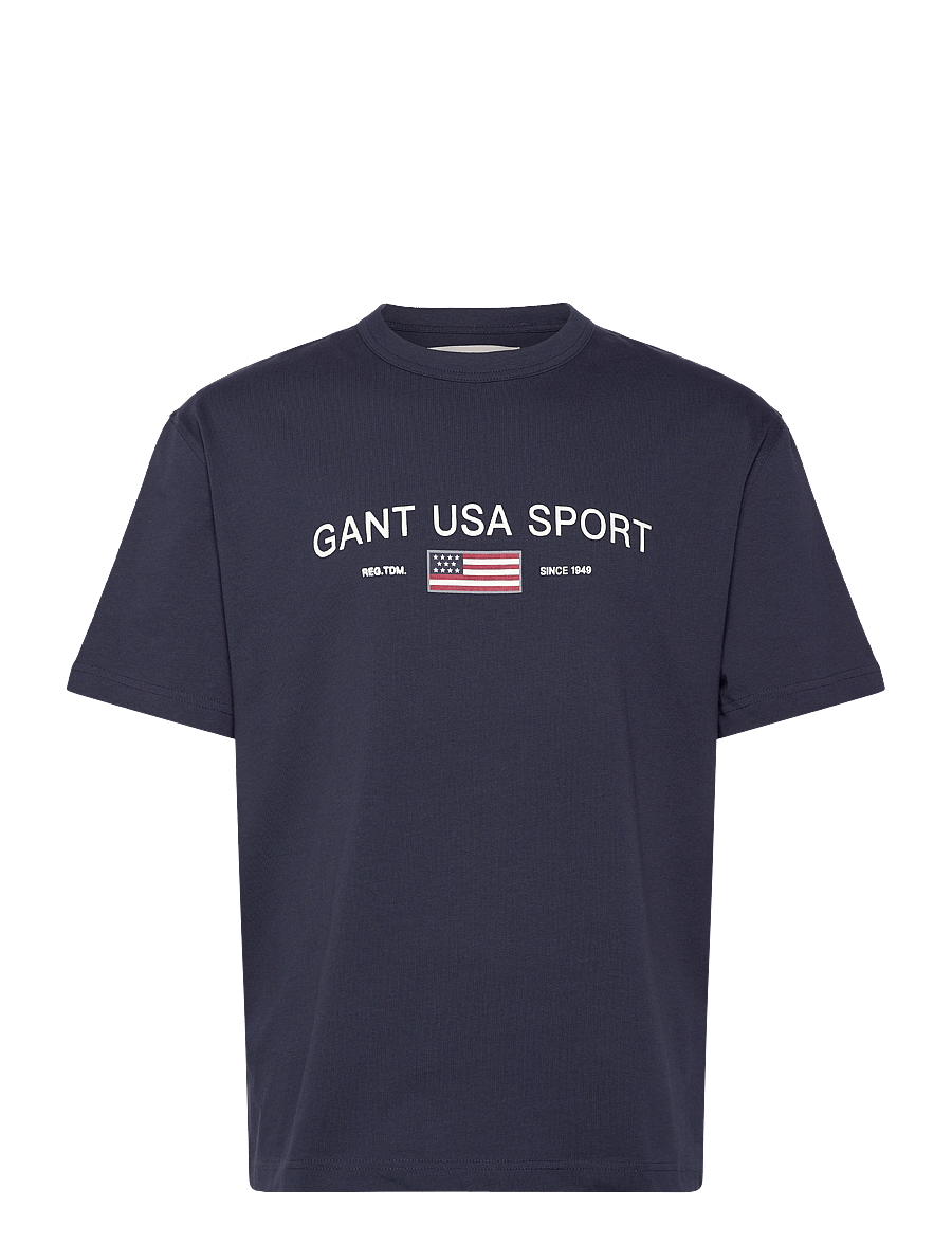 Gant - GRAPHIC T-SHIRT - kurzärmelig - evening blue - 0