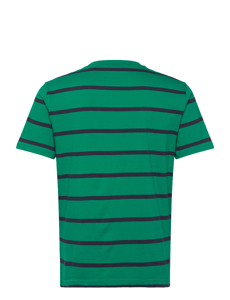 Gant - STRIPED SS T-SHIRT - kortærmede t-shirts - deep green - 2