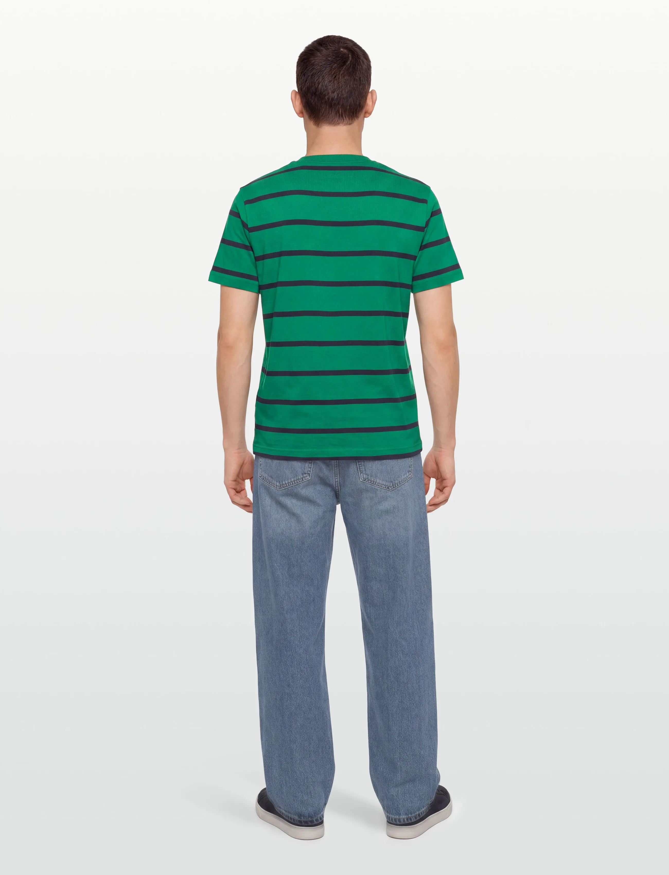 Gant - STRIPED SS T-SHIRT - t-shirts - deep green - 4