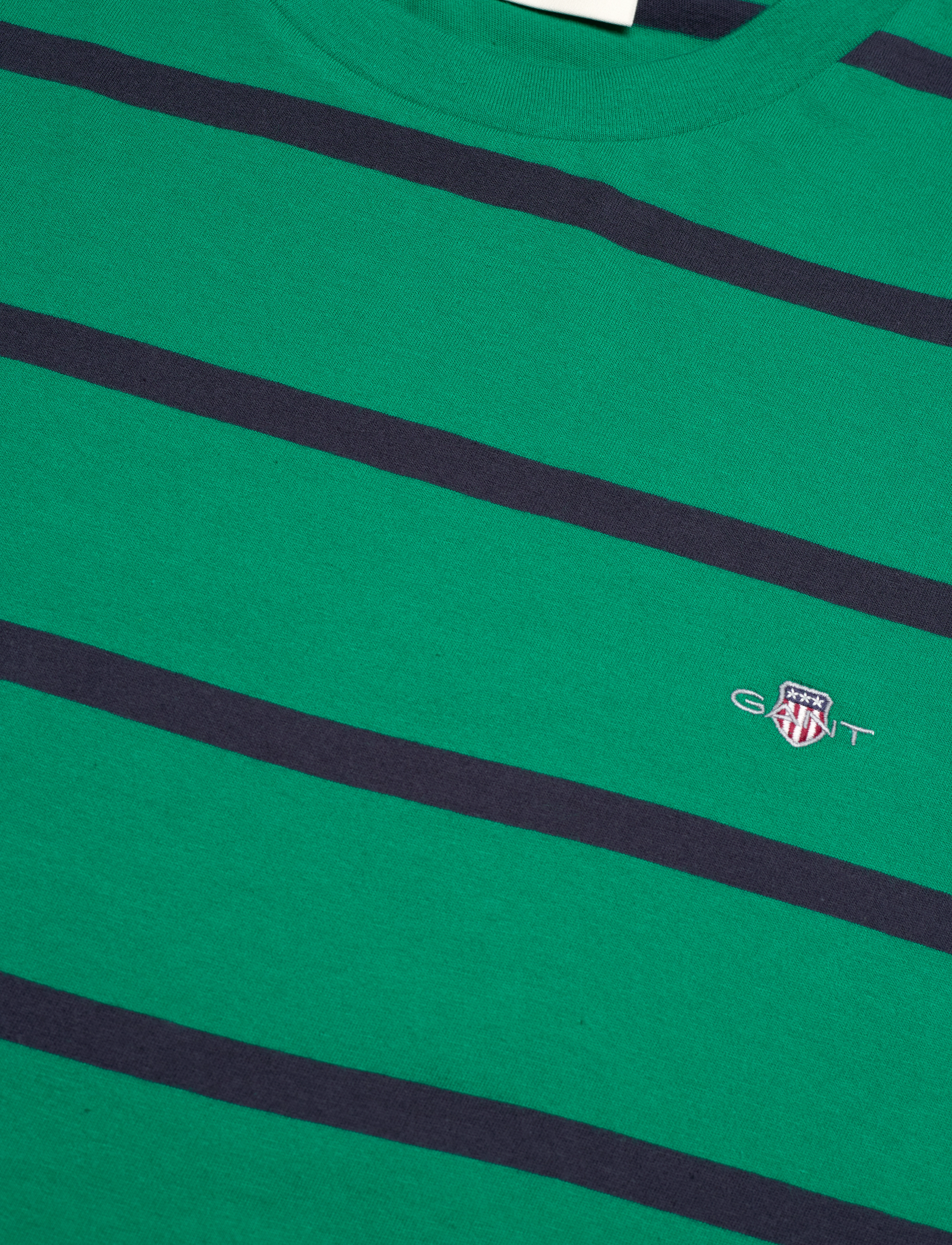 Gant - STRIPED SS T-SHIRT - short-sleeved t-shirts - deep green - 2