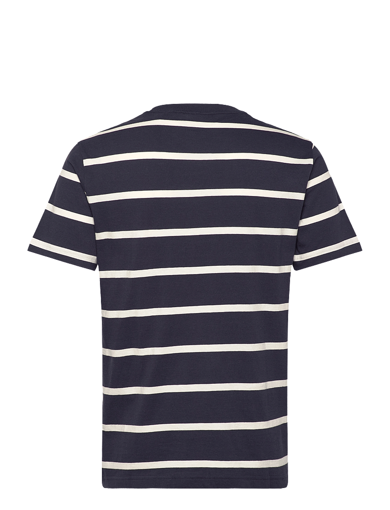GANT - STRIPED SS T-SHIRT - kortärmade t-shirts - evening blue - 2