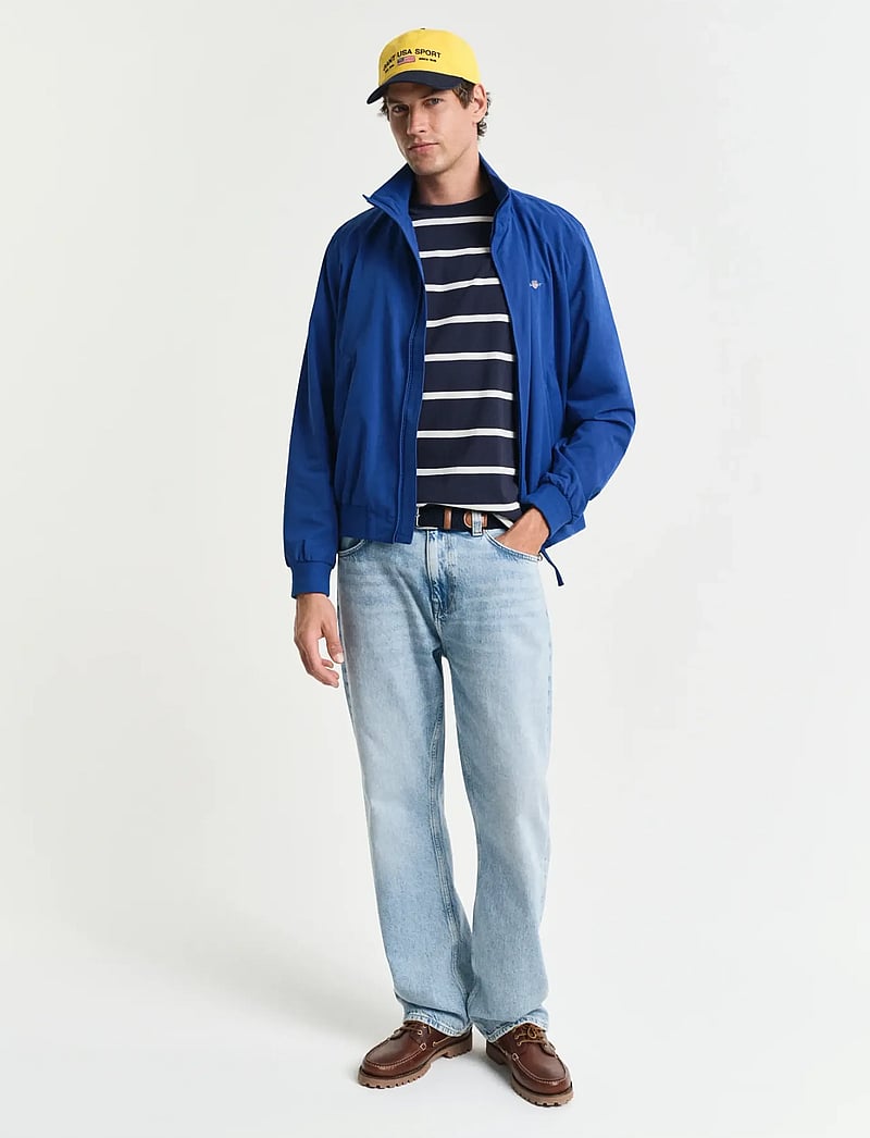 GANT - STRIPED SS T-SHIRT - kortärmade t-shirts - evening blue - 5
