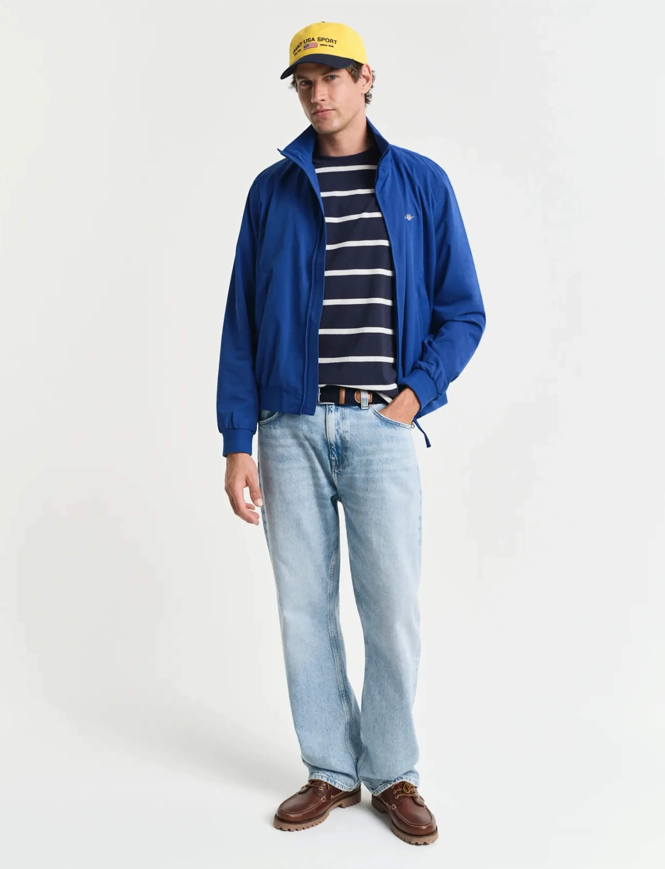 Gant - STRIPED SS T-SHIRT - t-shirts à manches courtes - evening blue - 5