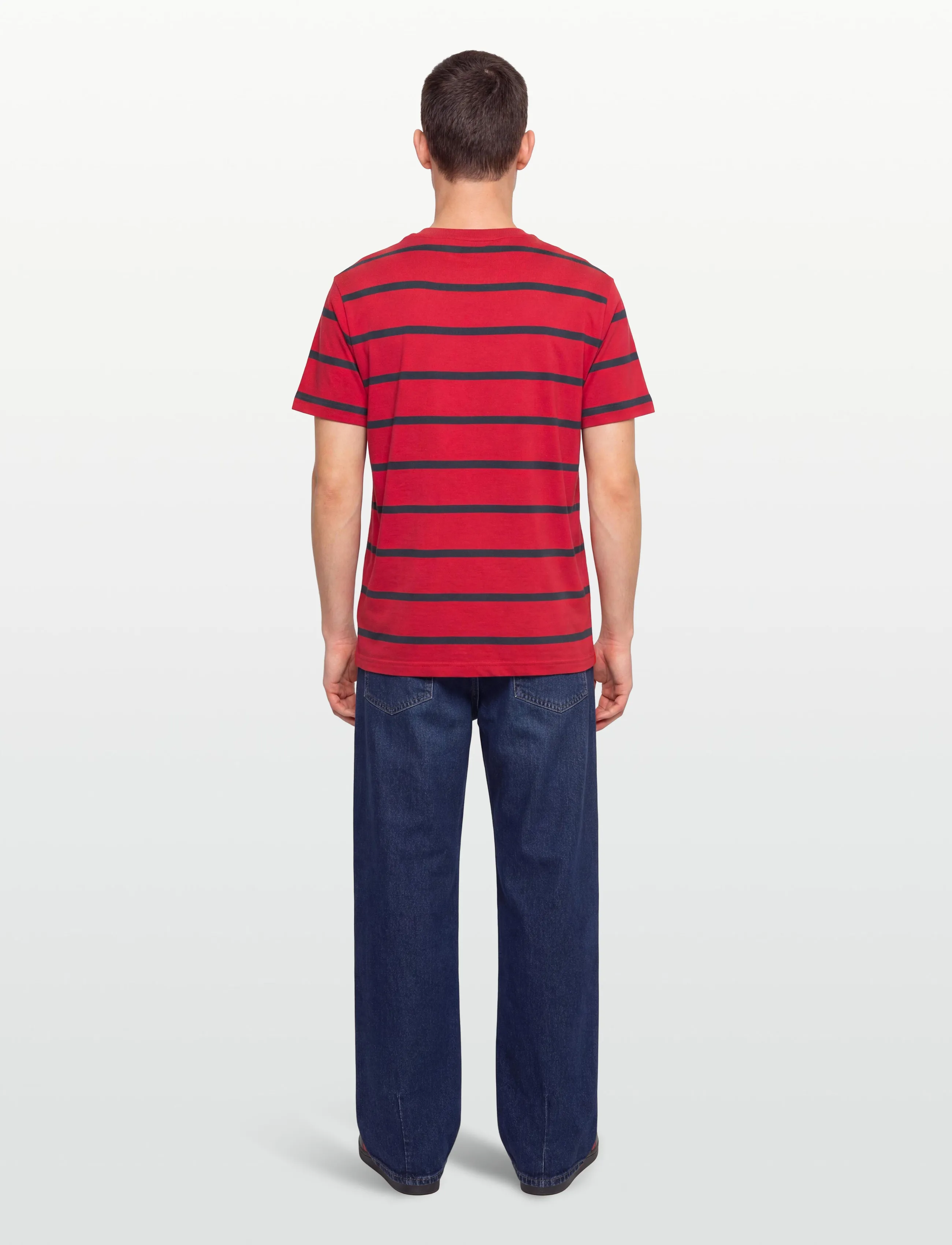 Gant - STRIPED SS T-SHIRT - kortærmede t-shirts - ruby red - 4
