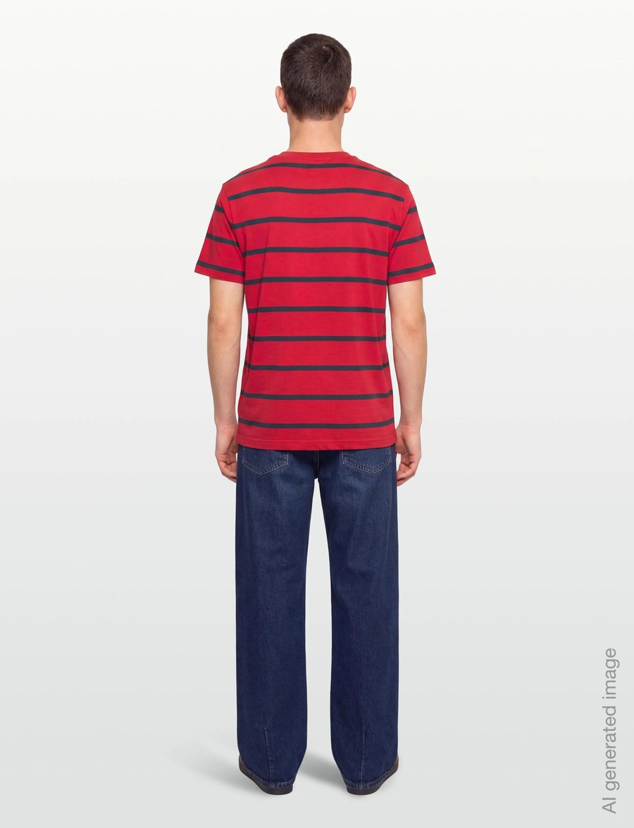 Gant - STRIPED SS T-SHIRT - lühikeste varrukatega t-särgid - ruby red - 4