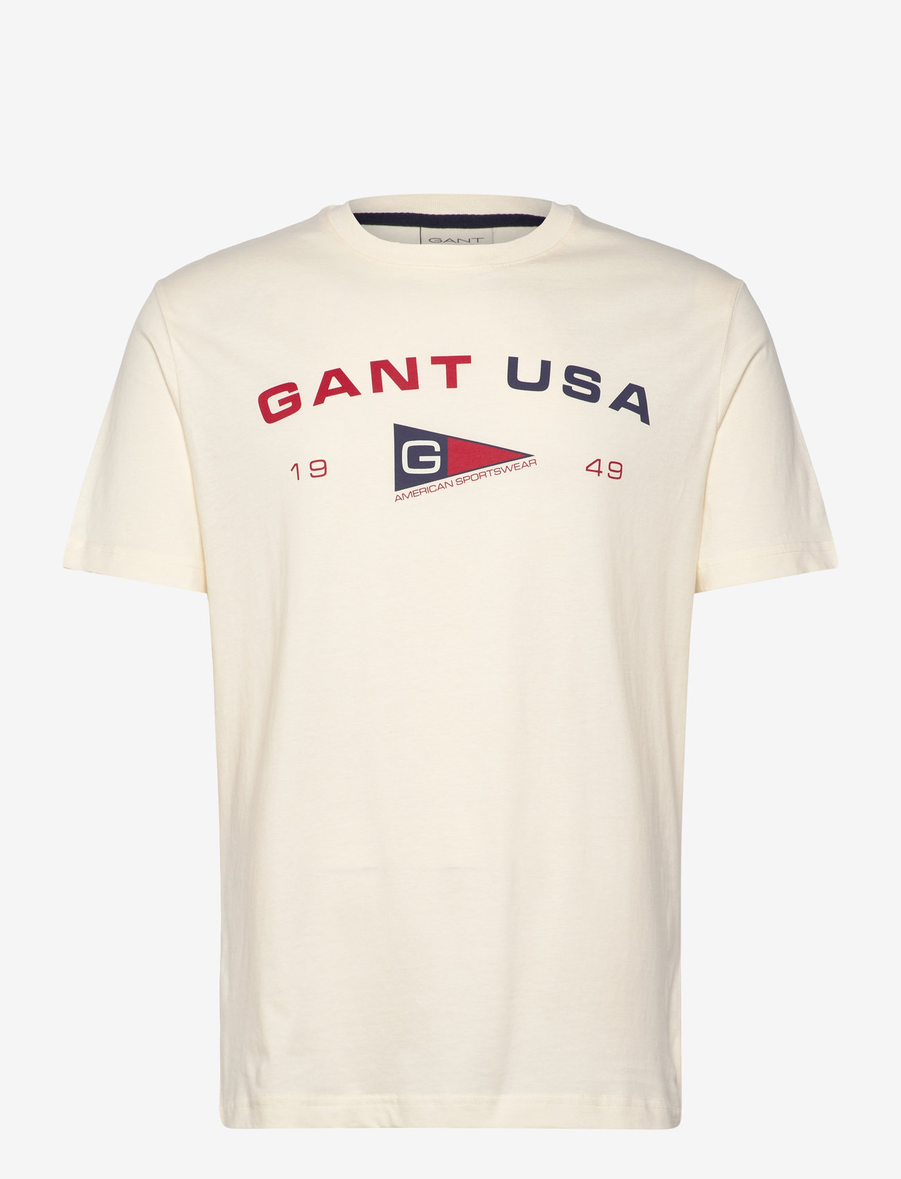 GANT - GRAPHIC SS T-SHIRT - short-sleeved t-shirts - cream - 1