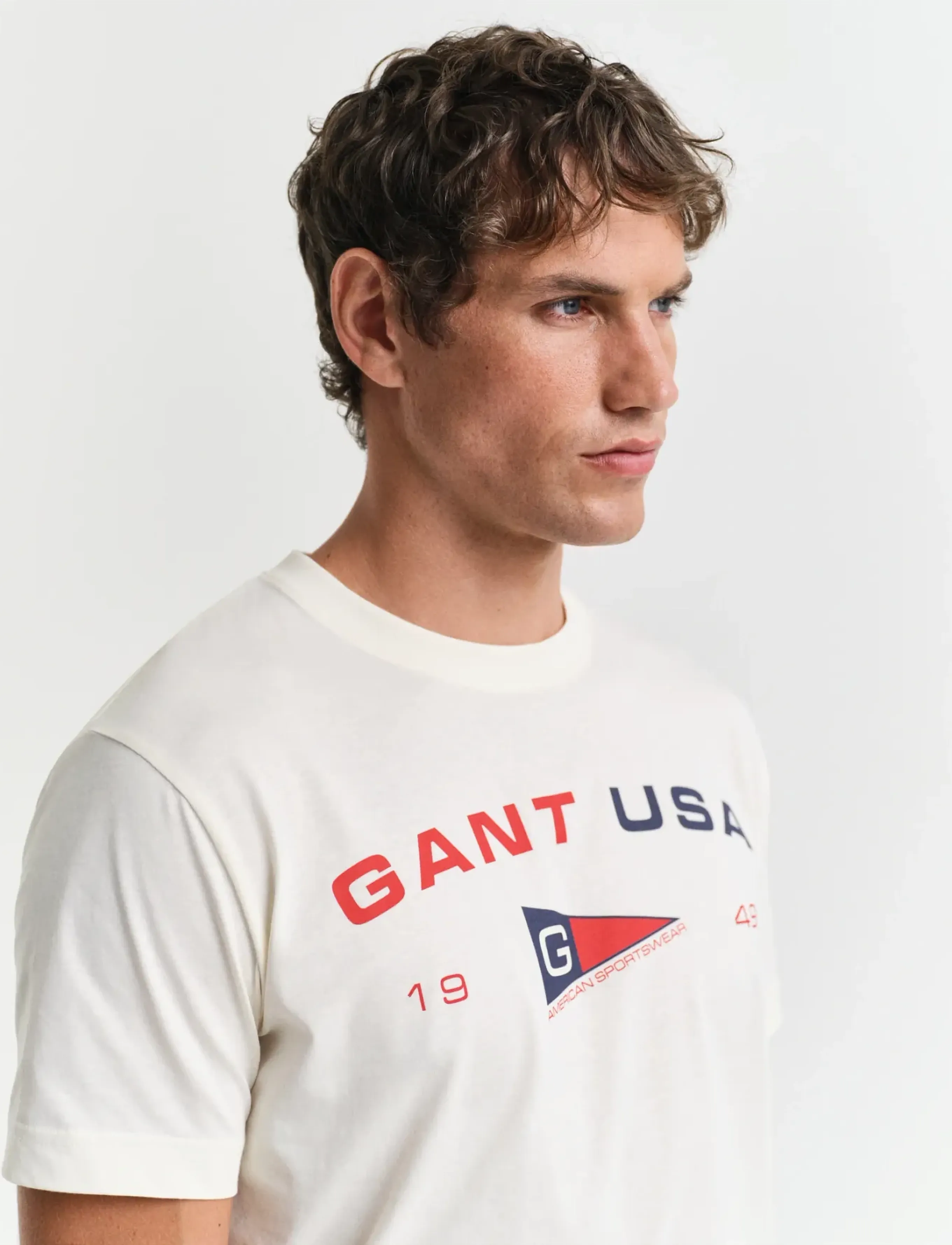 Gant - GRAPHIC SS T-SHIRT - kurzärmelig - cream - 4