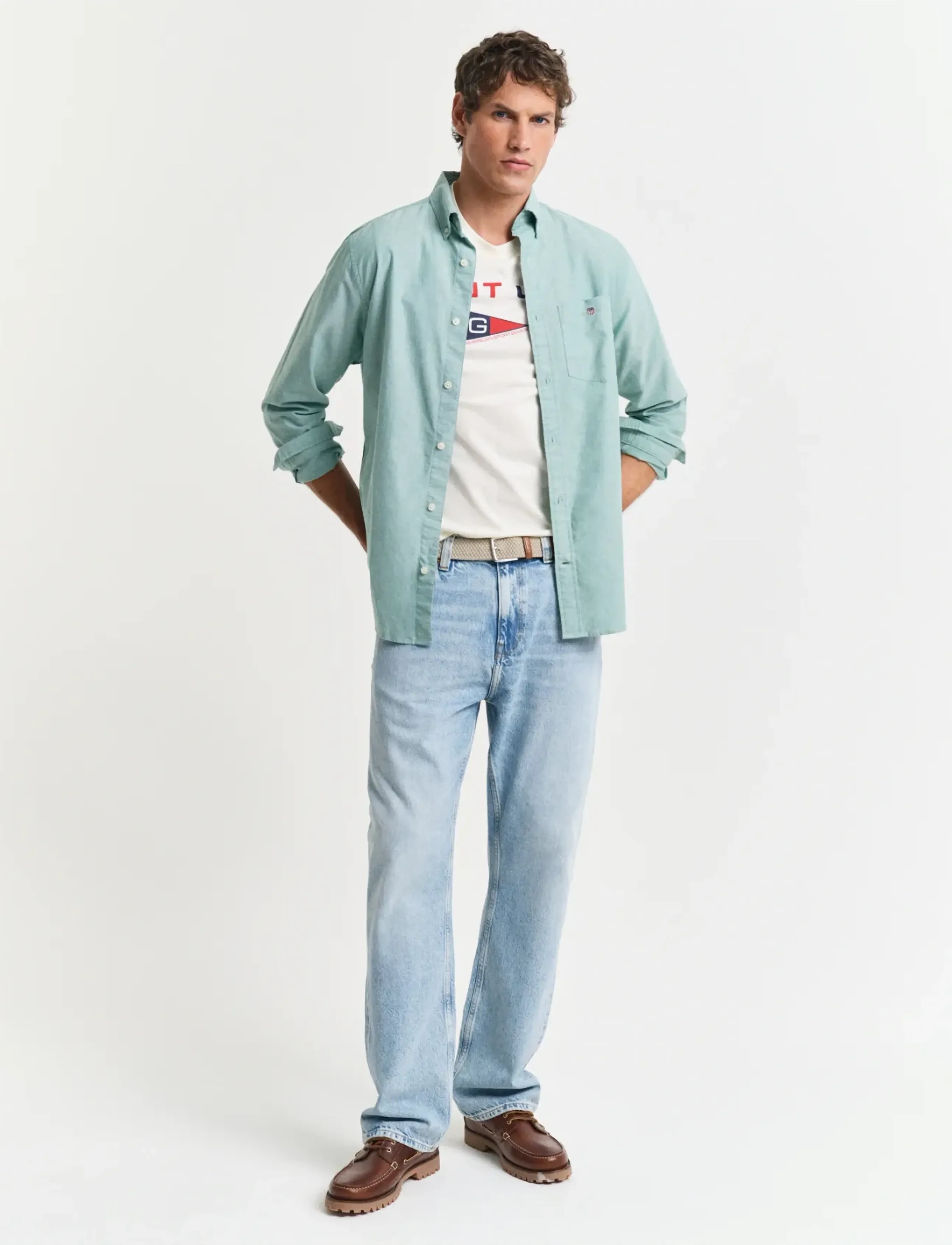 Gant - GRAPHIC SS T-SHIRT - kurzärmelig - cream - 5