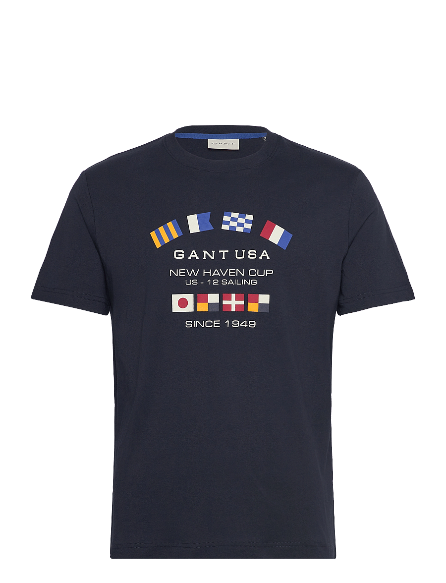 Gant - GRAPHIC SS T-SHIRT - t-shirts à manches courtes - evening blue - 1