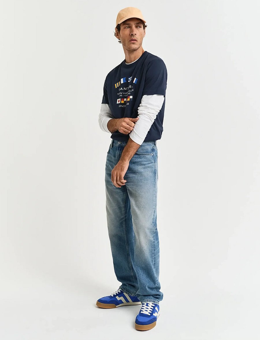 Gant - GRAPHIC SS T-SHIRT - t-shirts à manches courtes - evening blue - 5
