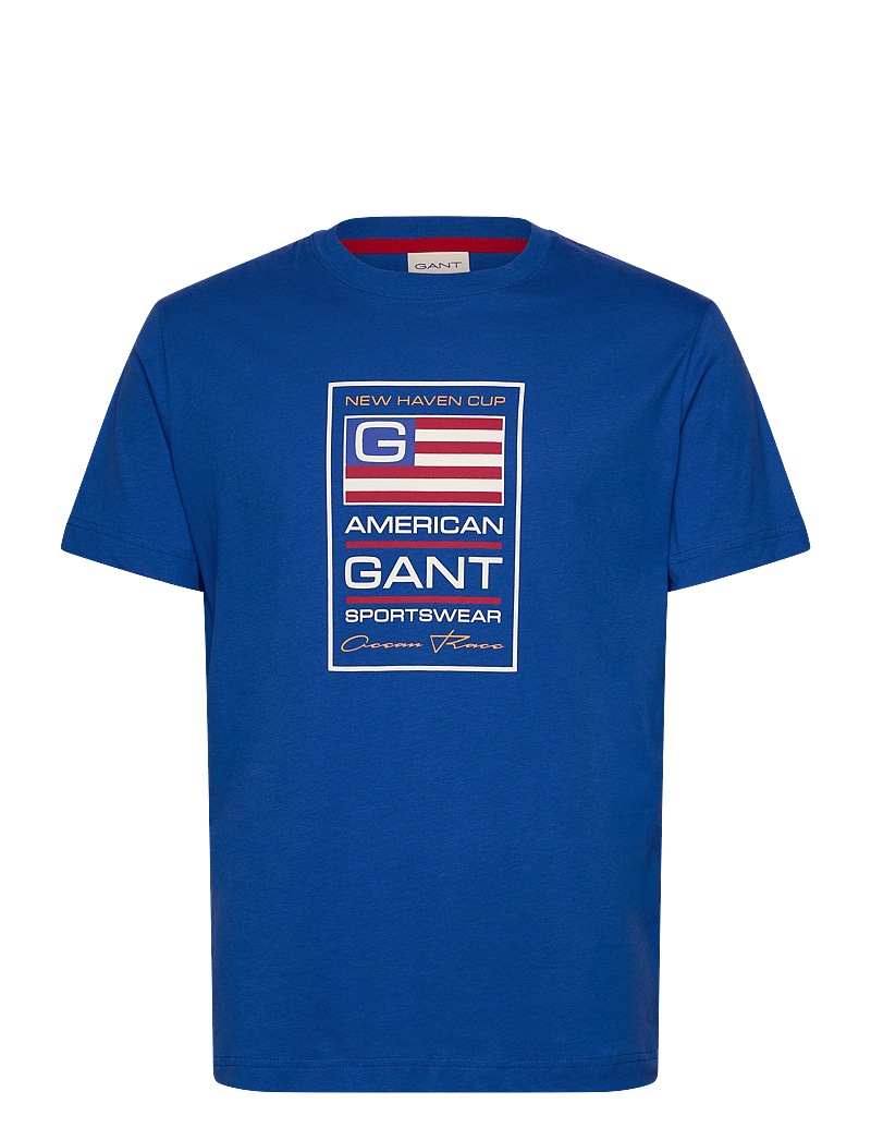 GANT - GRAPHIC SS T-SHIRT - kortærmede t-shirts - lapis blue - 1