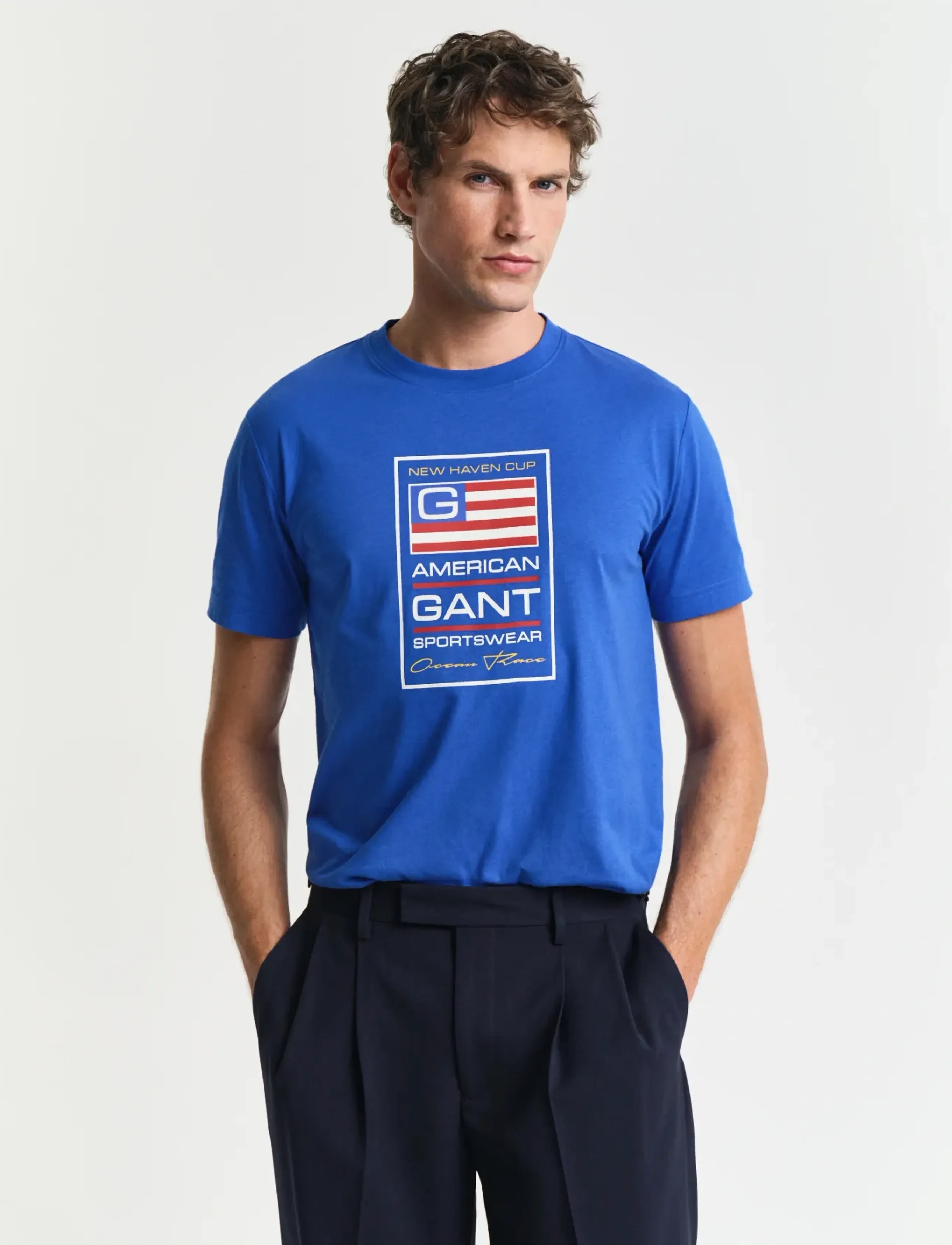 Gant - GRAPHIC SS T-SHIRT - kortärmade t-shirts - lapis blue - 0