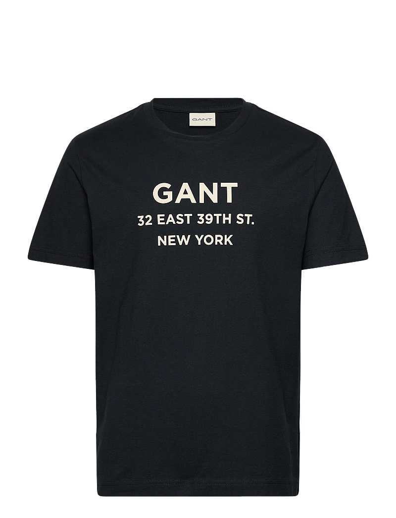 GANT - SMALL GRAPHIC PRINTED T-SHIRT - kurzärmelig - black - 0