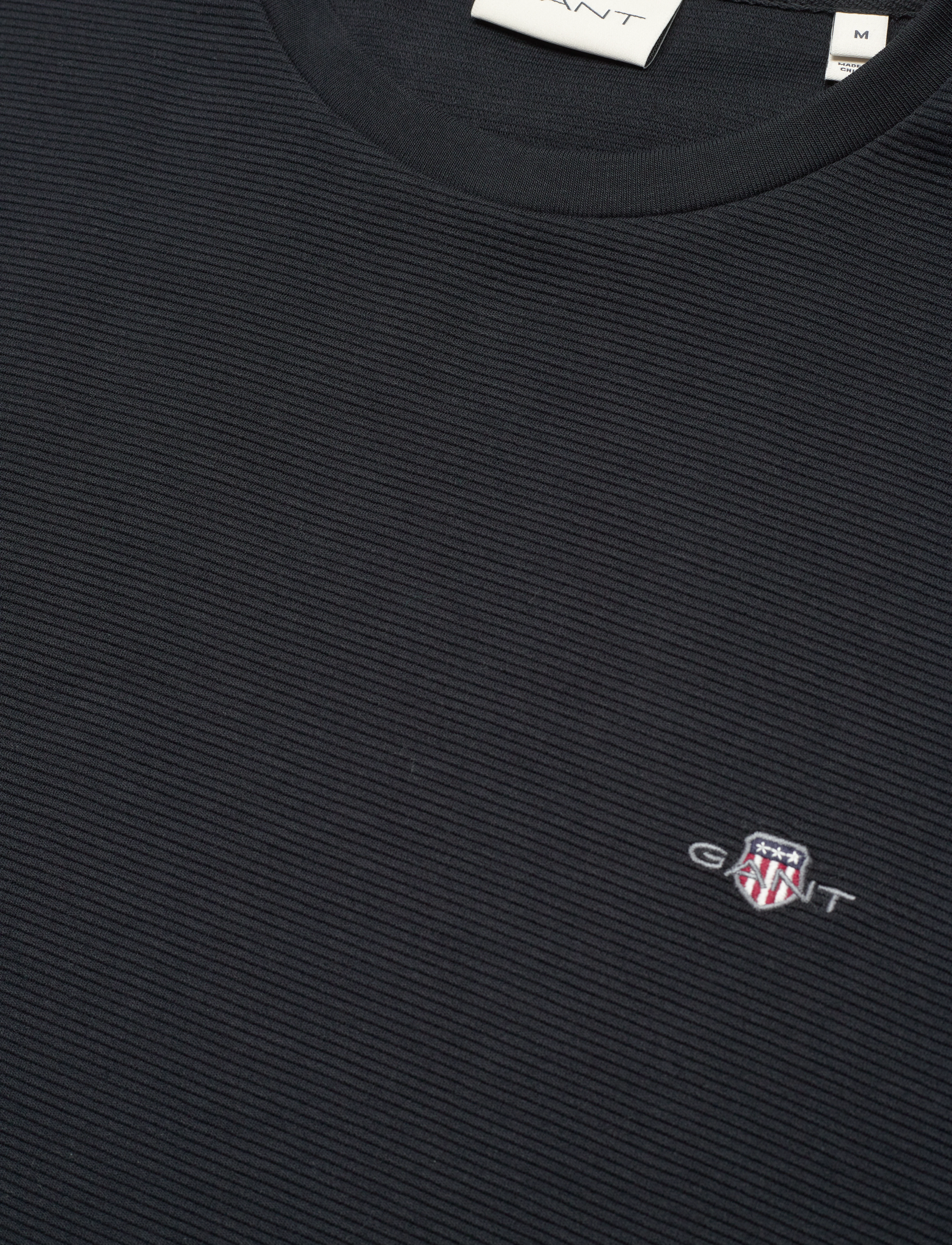 Gant - TEXTURE SS T-SHIRT - basic t-shirts - black - 2