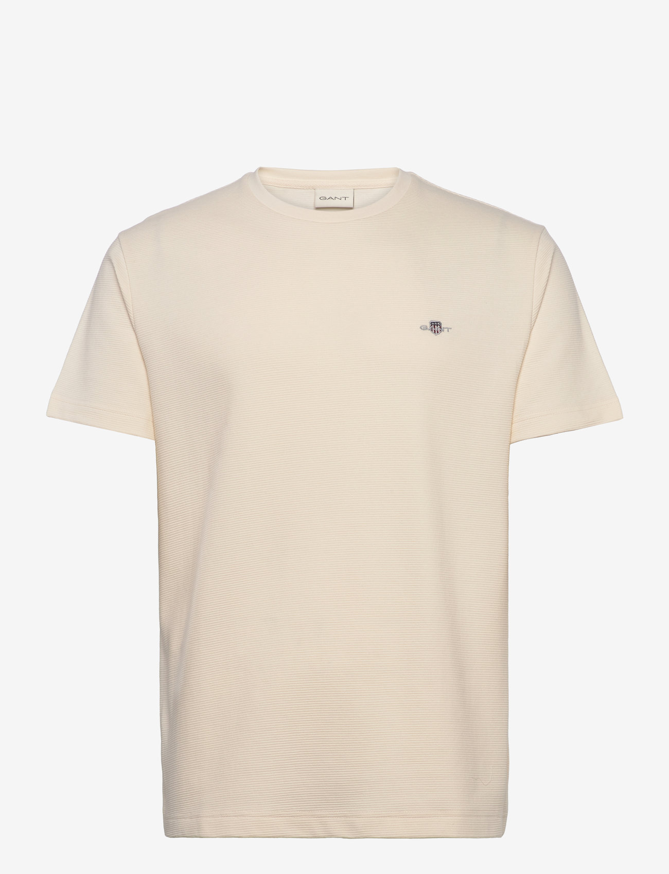 Gant - TEXTURE SS T-SHIRT - lühikeste varrukatega t-särgid - cream - 0