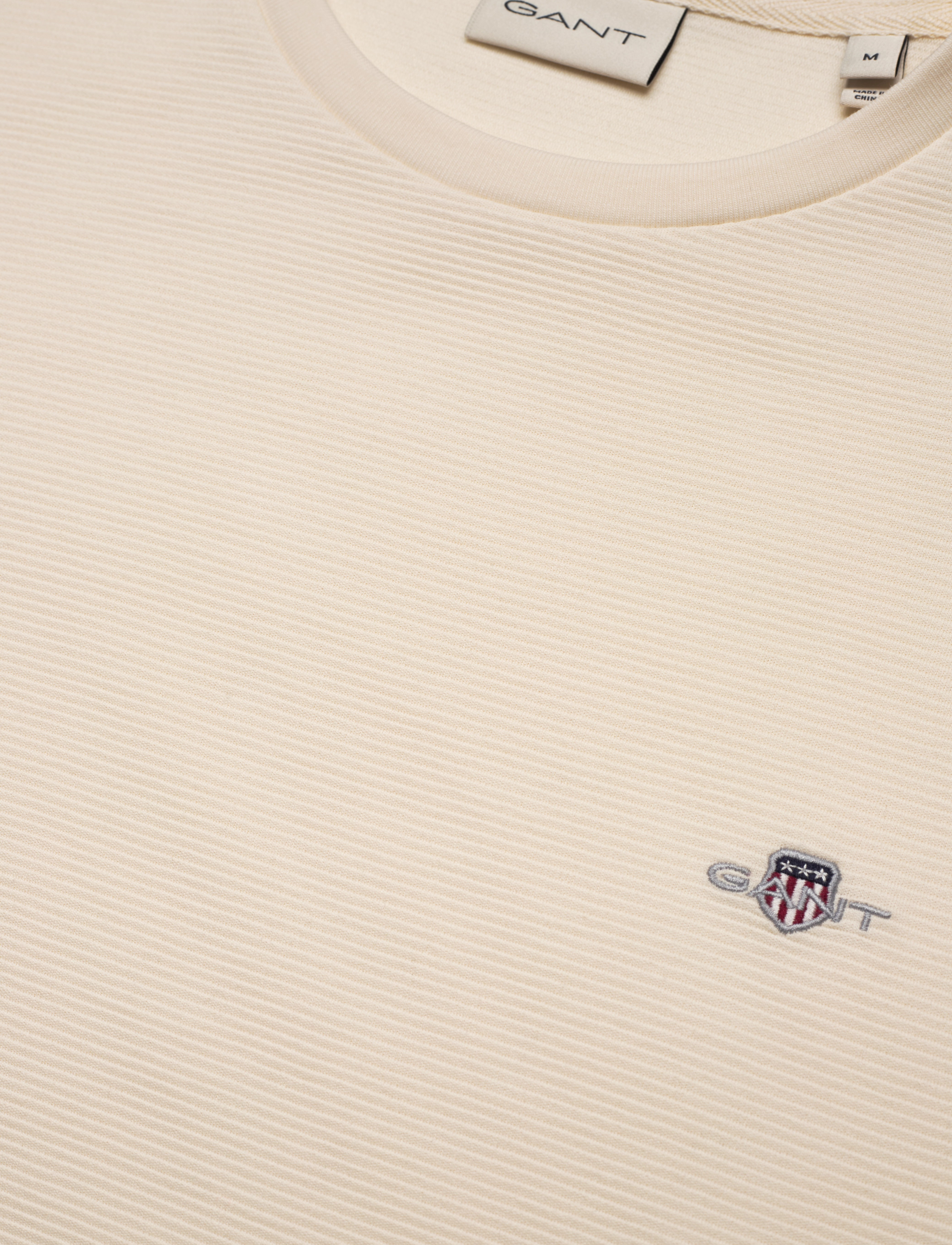 Gant - TEXTURE SS T-SHIRT - krótki rękaw - cream - 2