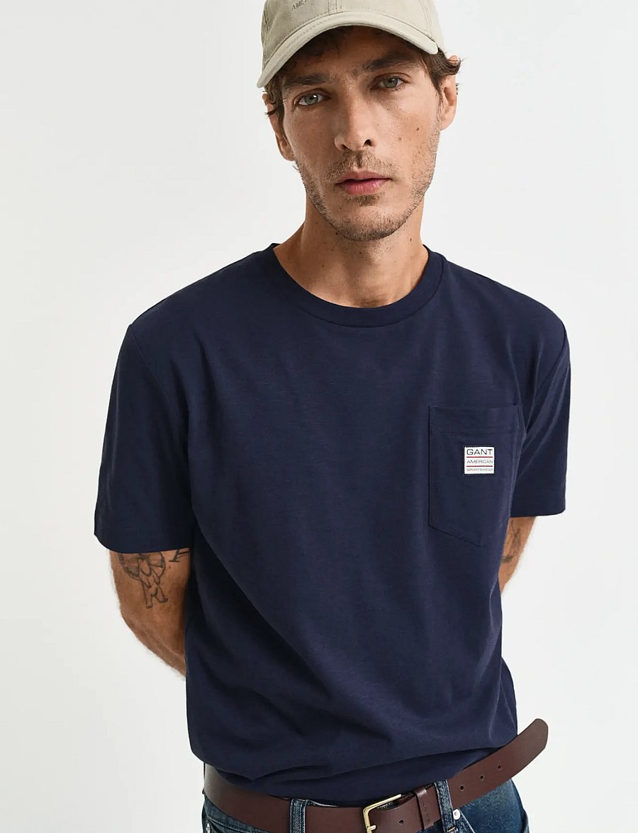 GANT - POCKET SS T-SHIRT - evening blue - 4