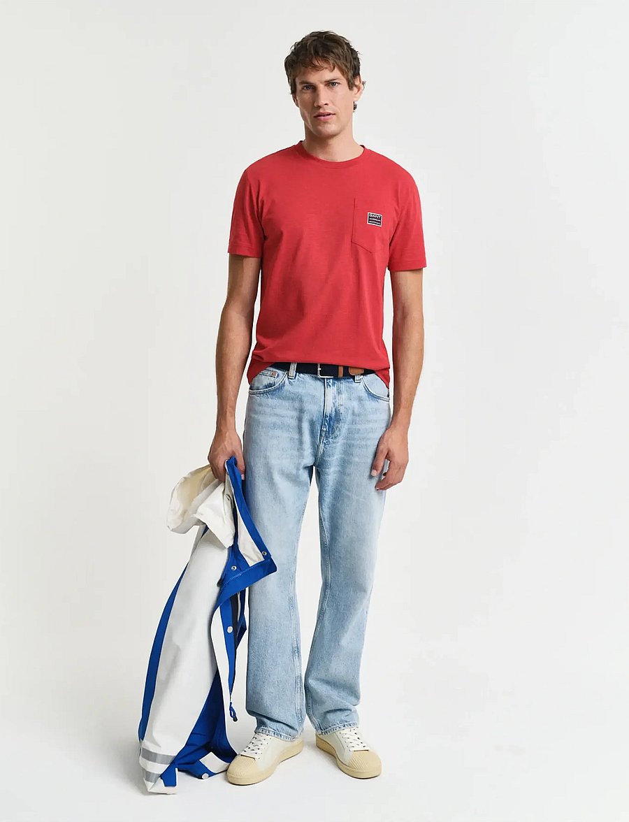 Gant - POCKET SS T-SHIRT - kurzärmelig - ruby red - 5