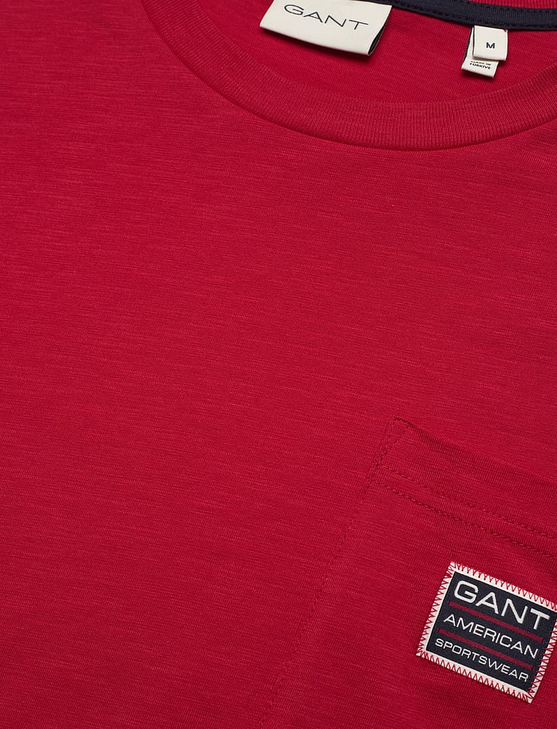 GANT - POCKET SS T-SHIRT - kortärmade t-shirts - ruby red - 2