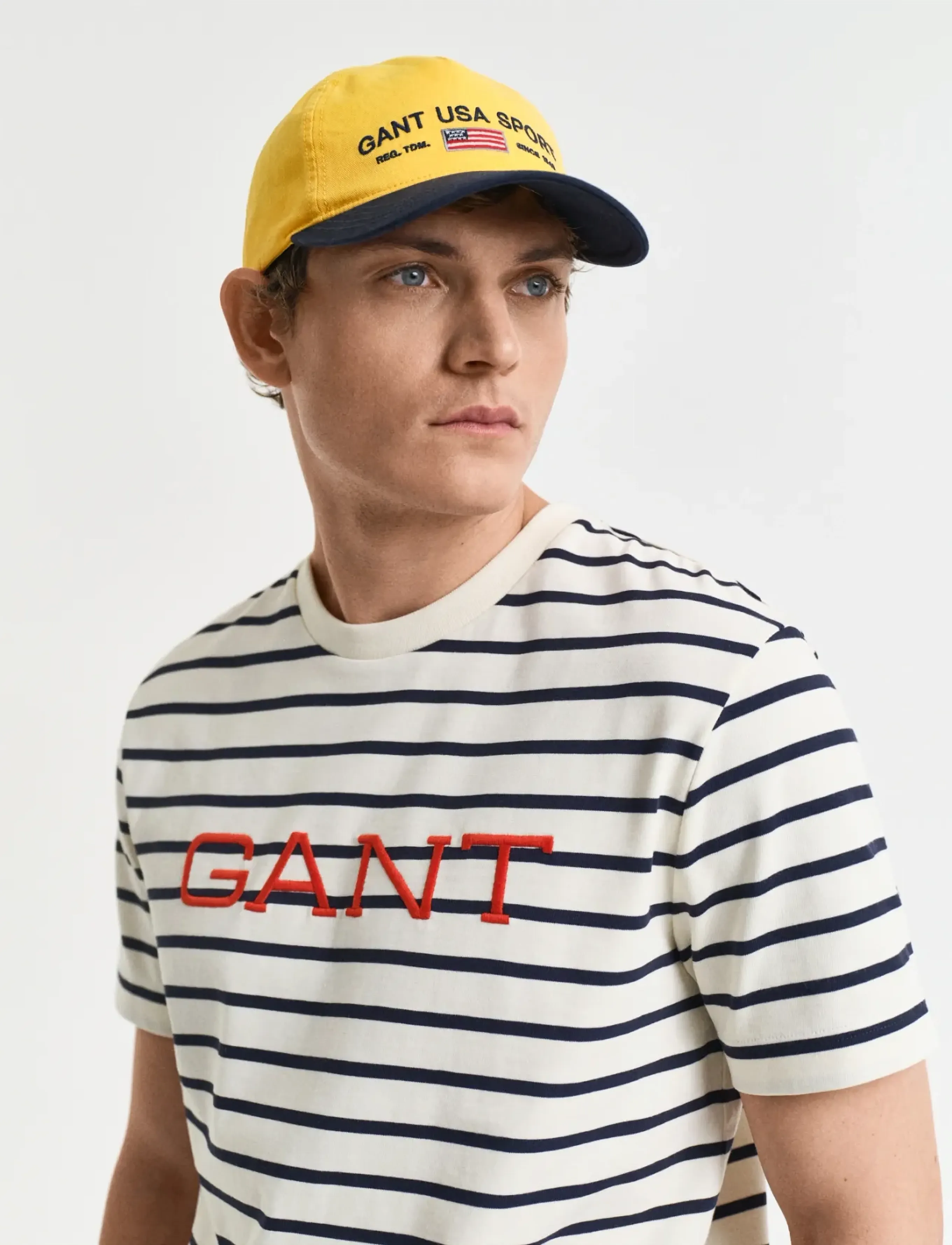 Gant - GRAPHIC STRIPED SS T-SHIRT - cream - 4