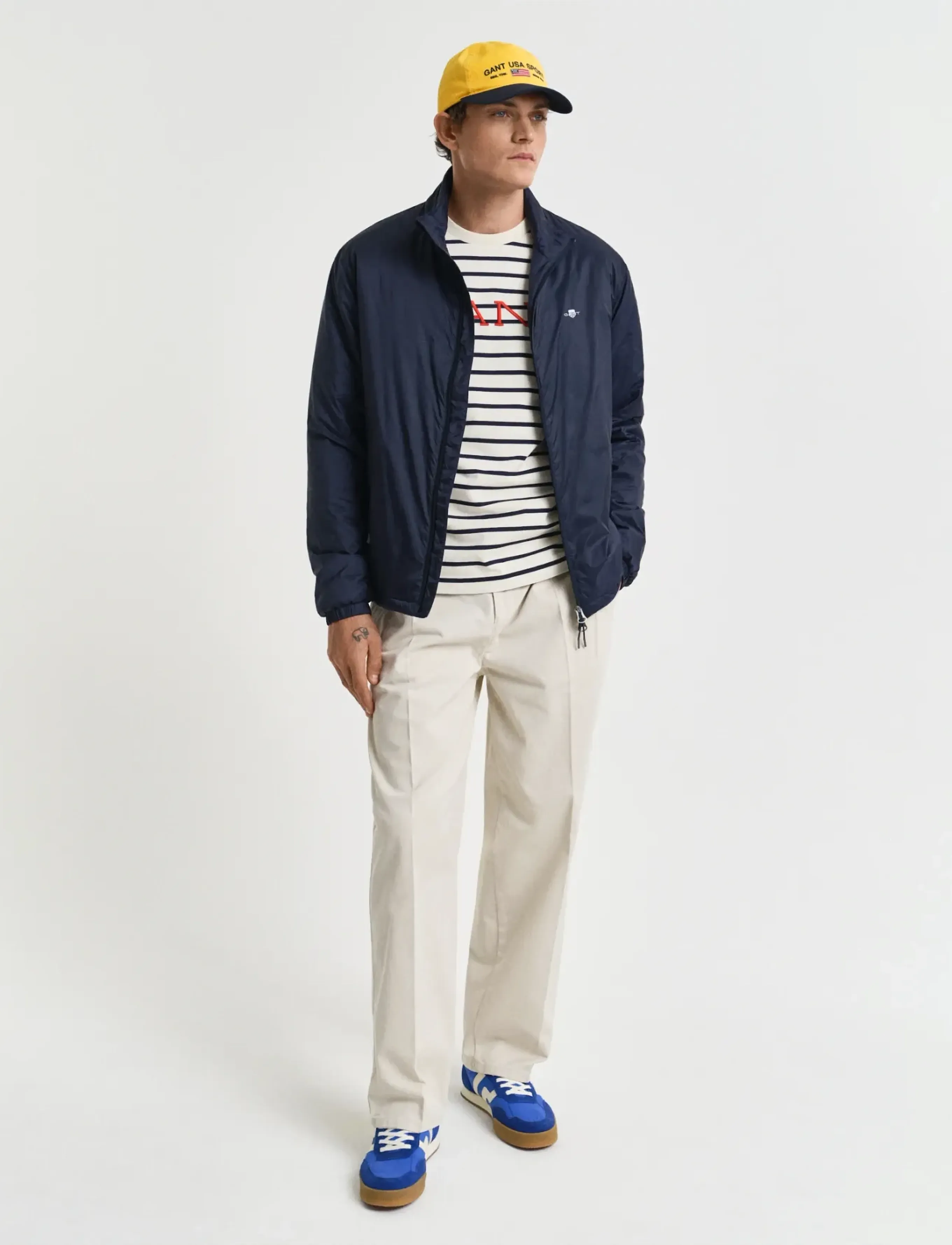 Gant - GRAPHIC STRIPED SS T-SHIRT - cream - 5