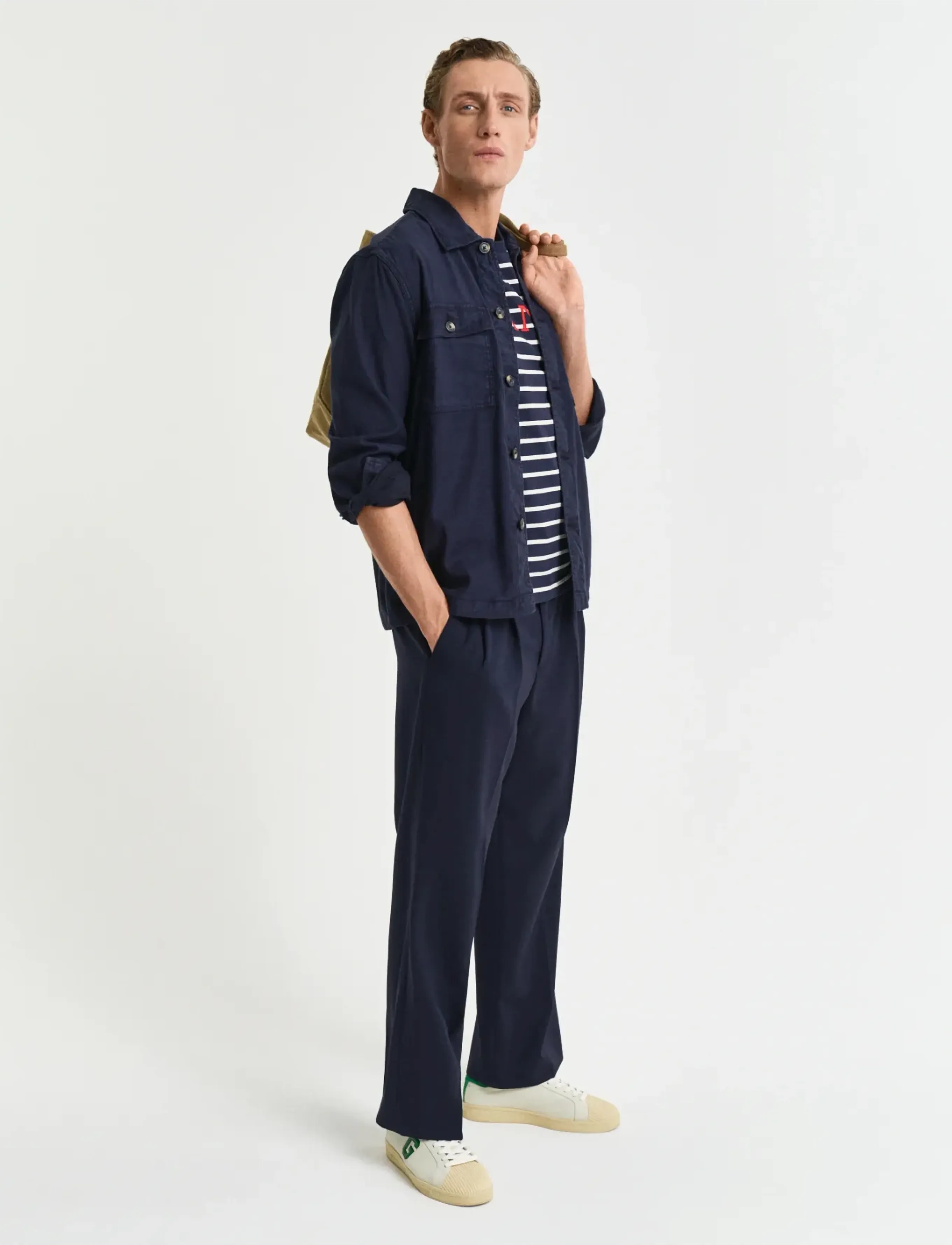 Gant - GRAPHIC STRIPED SS T-SHIRT - evening blue - 5