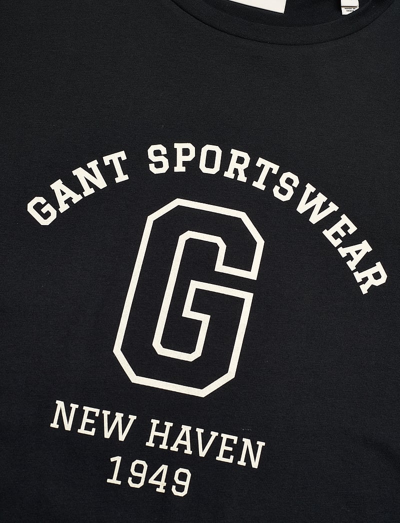 GANT - GRAPHIC SS T-SHIRT - lyhythihaiset - black - 2