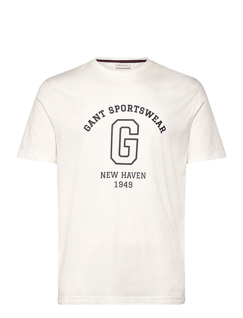GANT - GRAPHIC SS T-SHIRT - kortärmade t-shirts - eggshell - 0