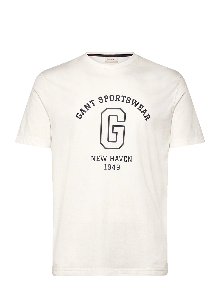 Gant - GRAPHIC SS T-SHIRT - kortärmade t-shirts - eggshell - 0