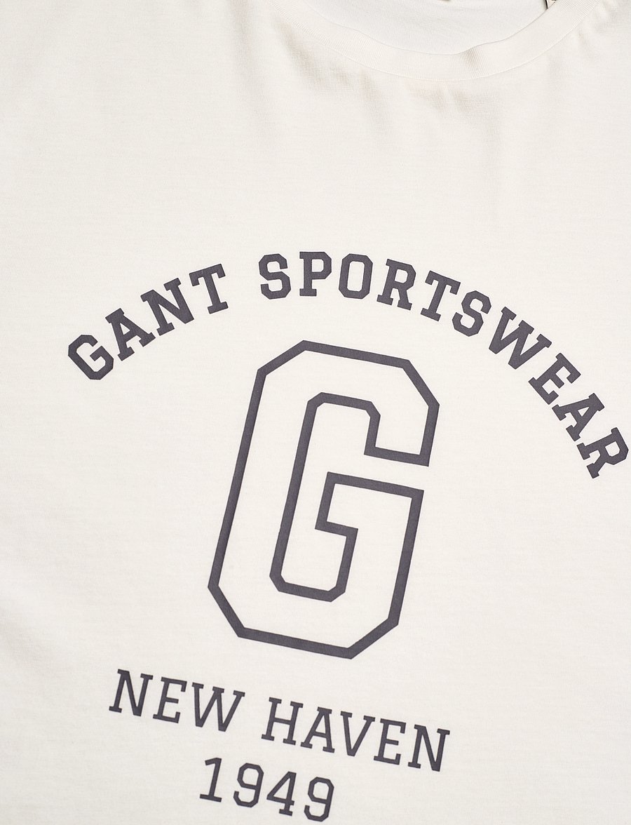 Gant - GRAPHIC SS T-SHIRT - kortärmade t-shirts - eggshell - 2