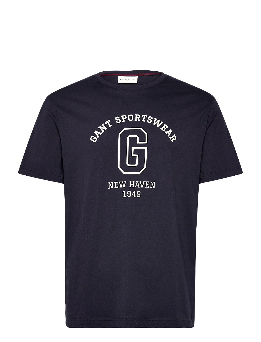 Gant - GRAPHIC SS T-SHIRT - short-sleeved t-shirts - evening blue - 0