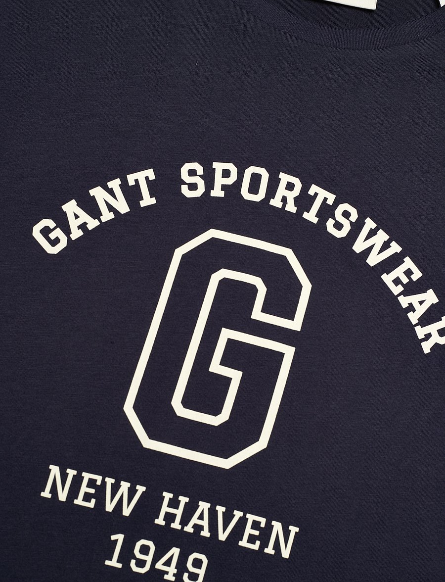 Gant - GRAPHIC SS T-SHIRT - short-sleeved t-shirts - evening blue - 2