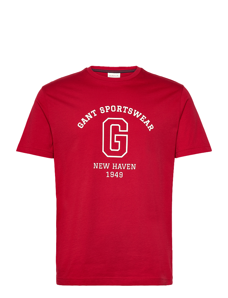 GANT - GRAPHIC SS T-SHIRT - kortärmade t-shirts - ruby red - 0