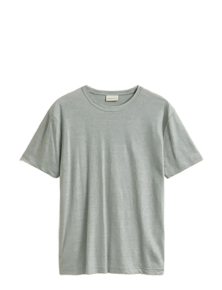 Gant - LINEN SS T-SHIRT - kortærmede t-shirts - ceramic grey - 1