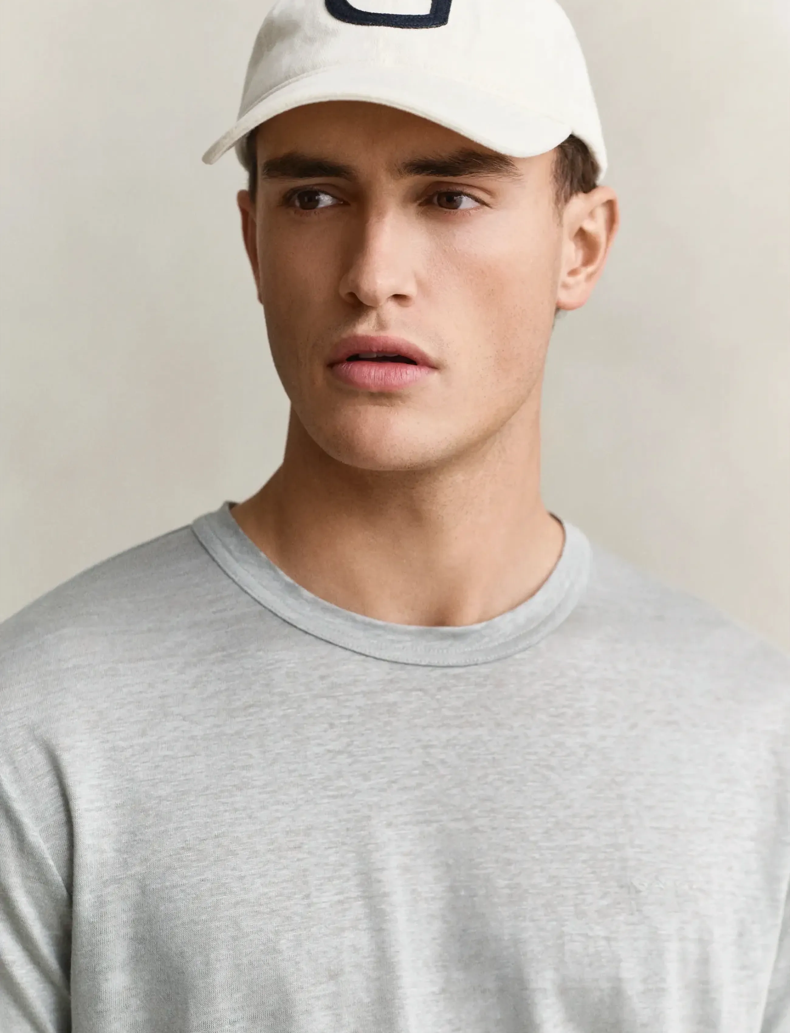 Gant - LINEN SS T-SHIRT - kortærmede t-shirts - ceramic grey - 3