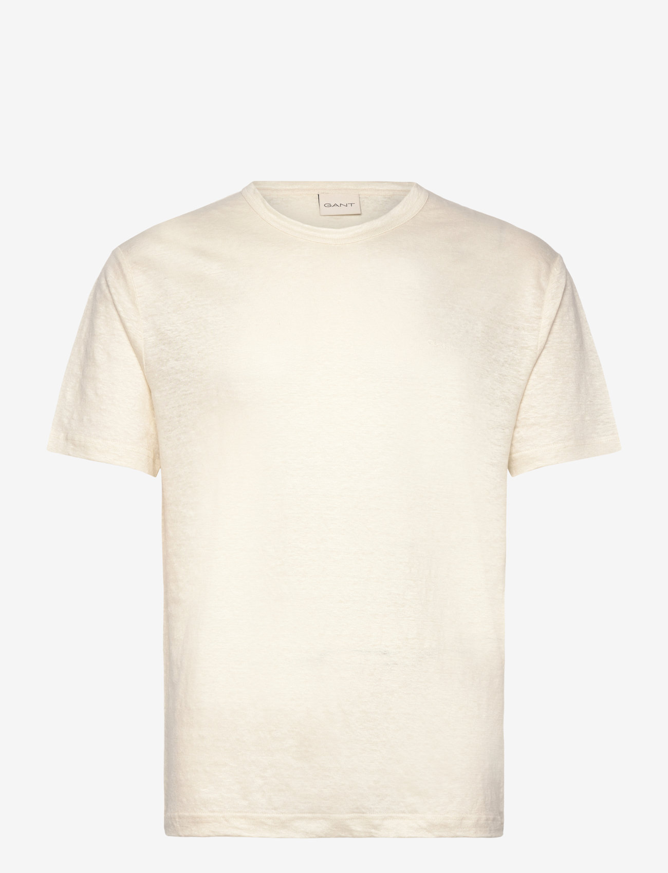 GANT - LINEN SS T-SHIRT - lyhythihaiset - cream - 0