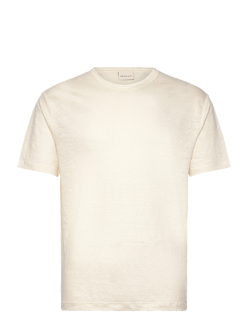GANT - LINEN SS T-SHIRT - lyhythihaiset - cream - 0
