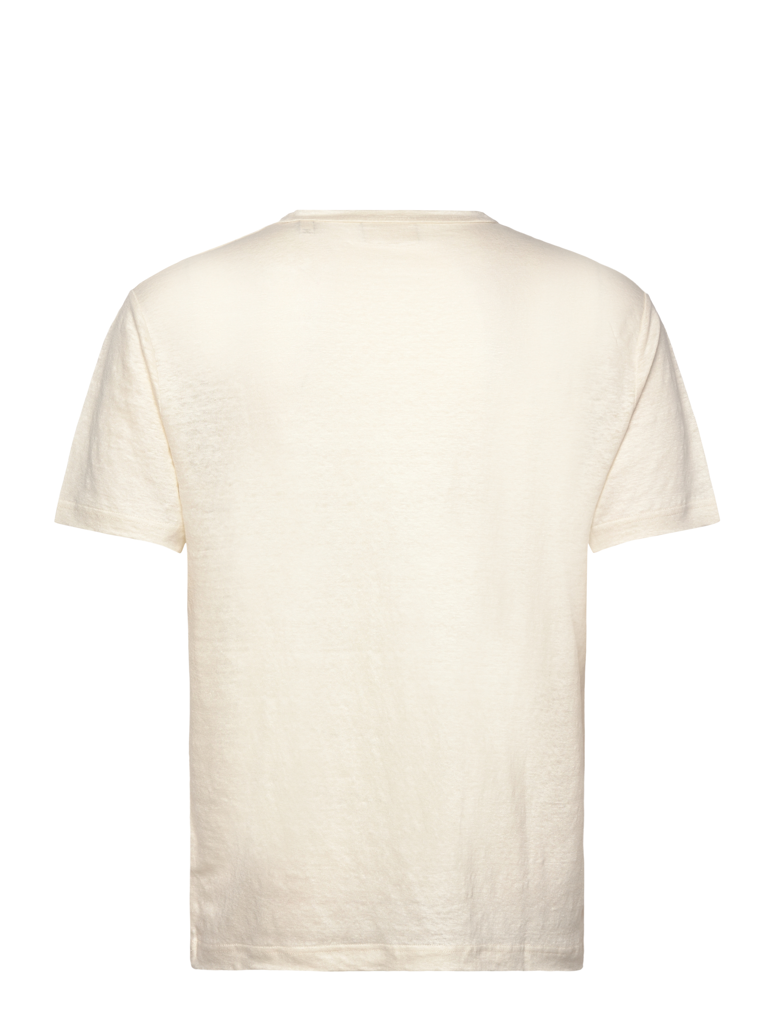 Gant - LINEN SS T-SHIRT - kortærmede t-shirts - cream - 2