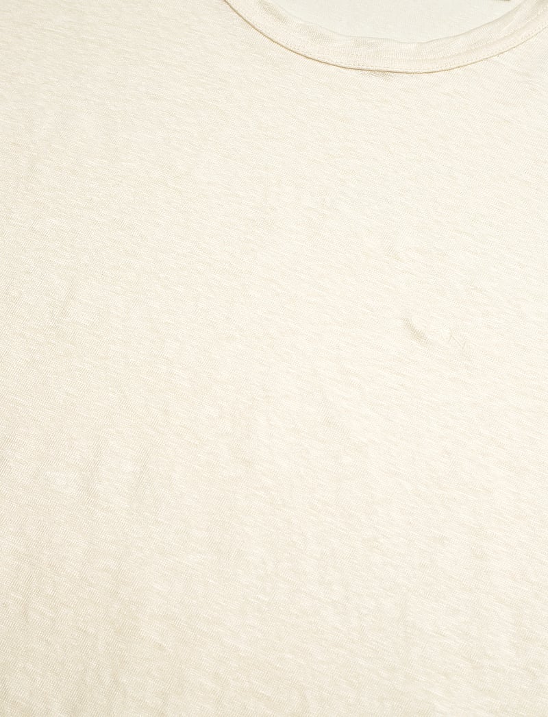 GANT - LINEN SS T-SHIRT - lyhythihaiset - cream - 2