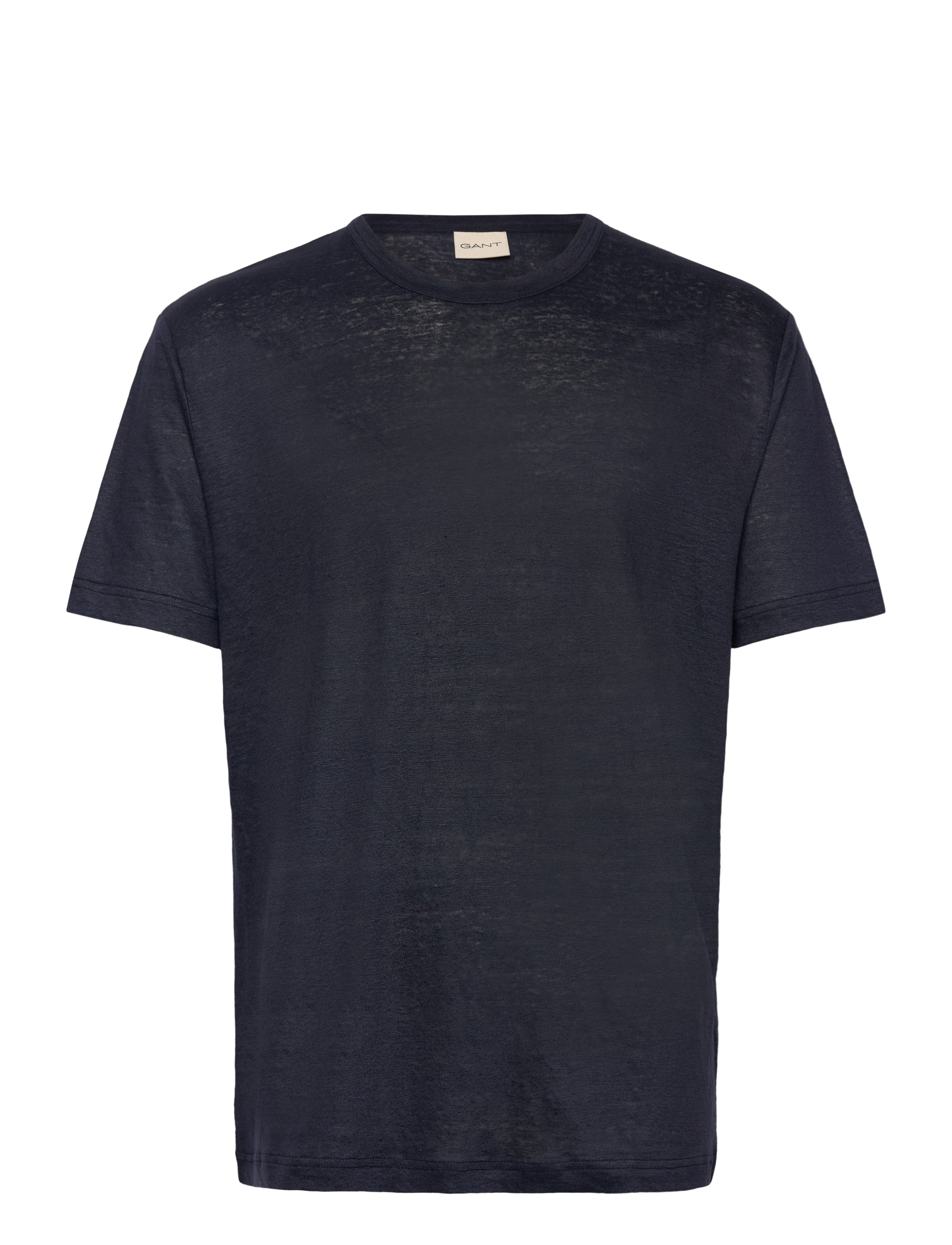 Gant - LINEN SS T-SHIRT - kortärmade t-shirts - evening blue - 1