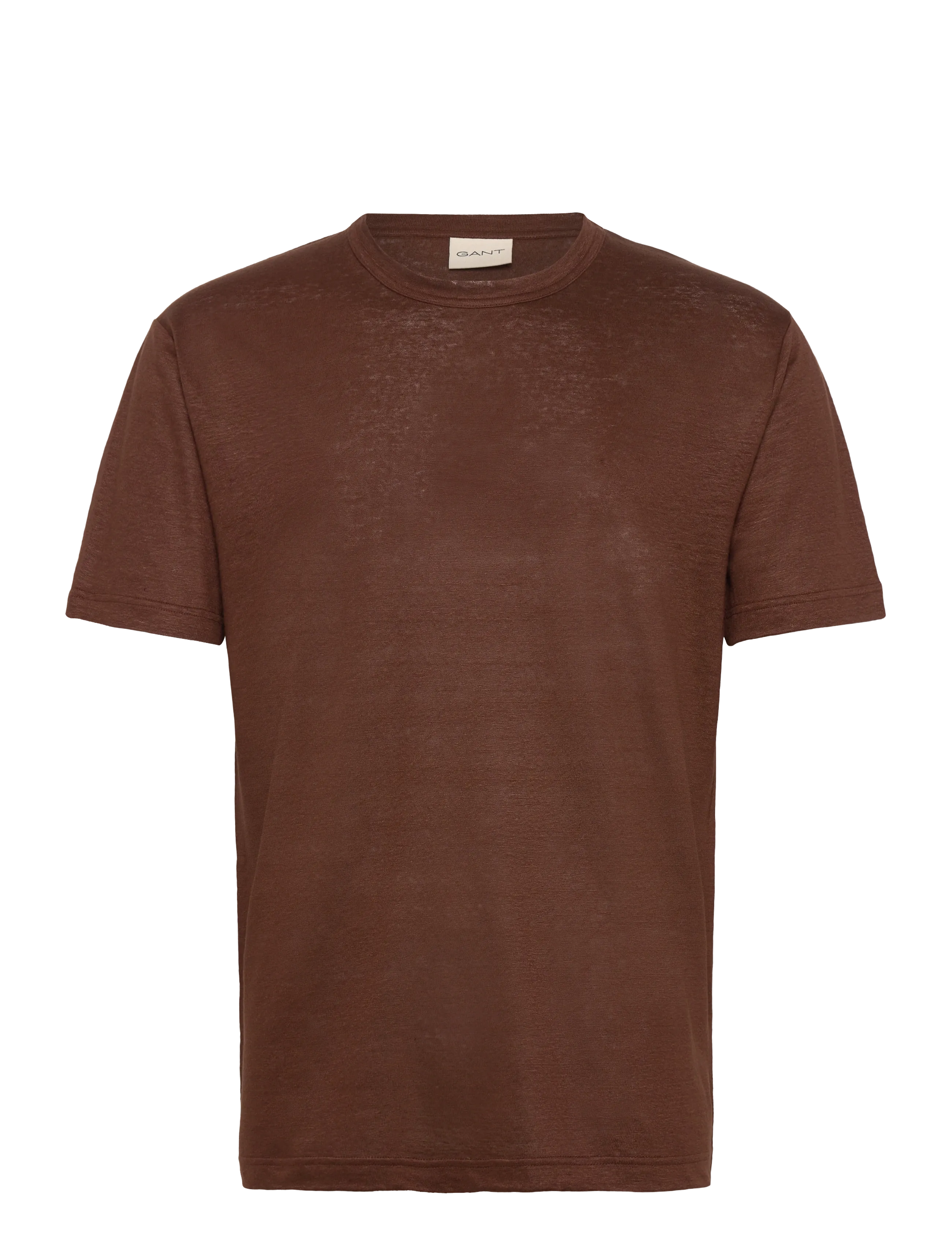 Gant LINEN SS T-SHIRT - T-shirts - MAHOGANY BROWN / brown
