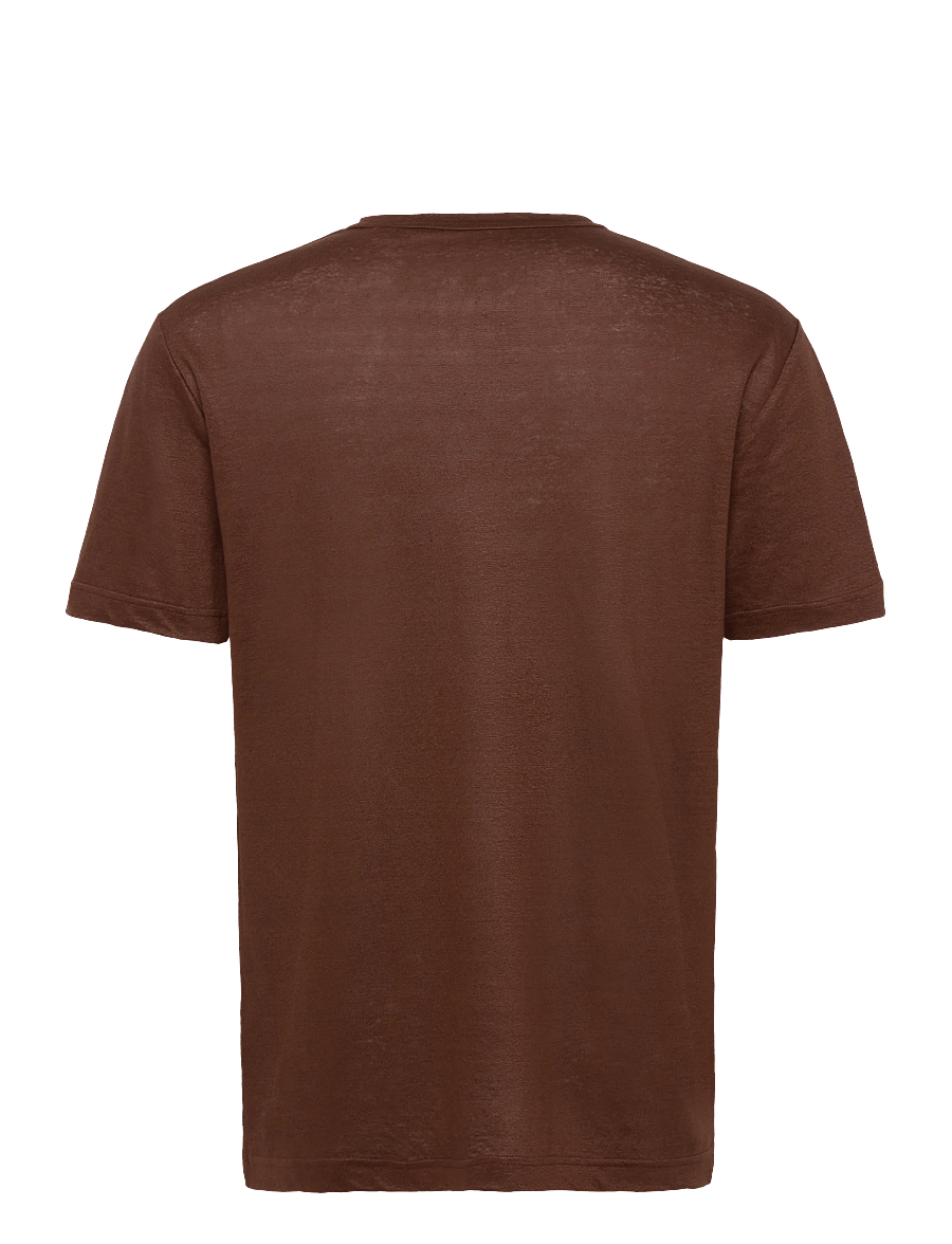 Gant - LINEN SS T-SHIRT - kortærmede t-shirts - mahogany brown - 2