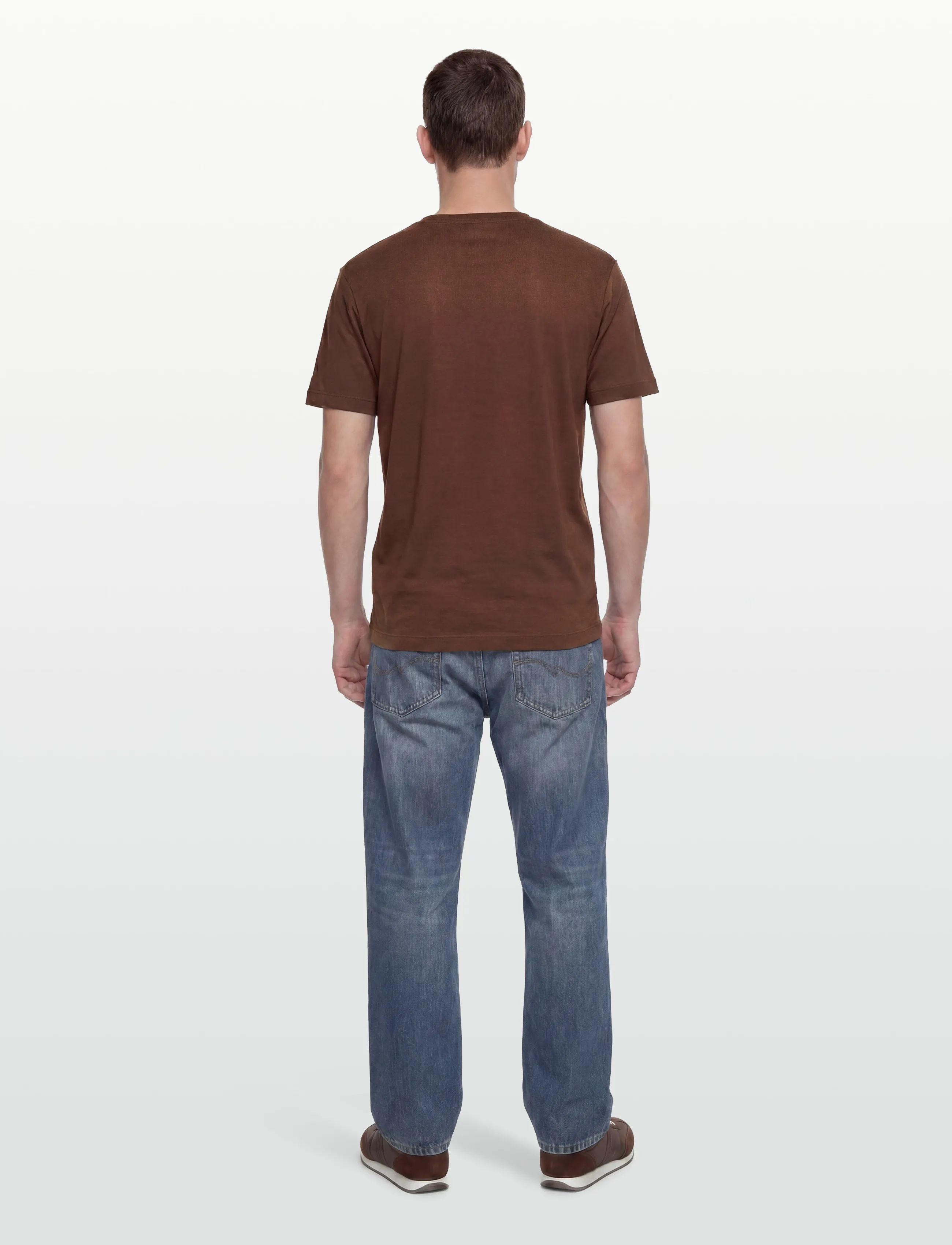 Gant - LINEN SS T-SHIRT - kortærmede t-shirts - mahogany brown - 4