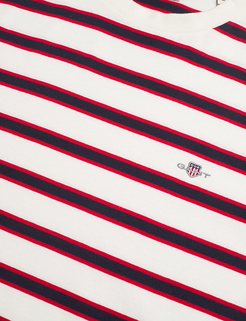 GANT - STRIPED SS TSHIRT - kurzärmelig - eggshell - 2