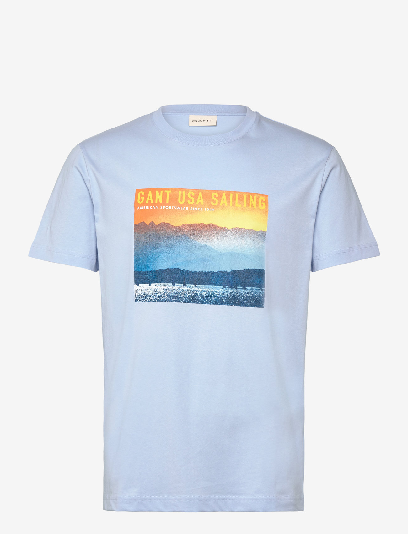 GANT - PLACED GRAPHIC T-SHIRT - kortärmade t-shirts - fresh blue - 0