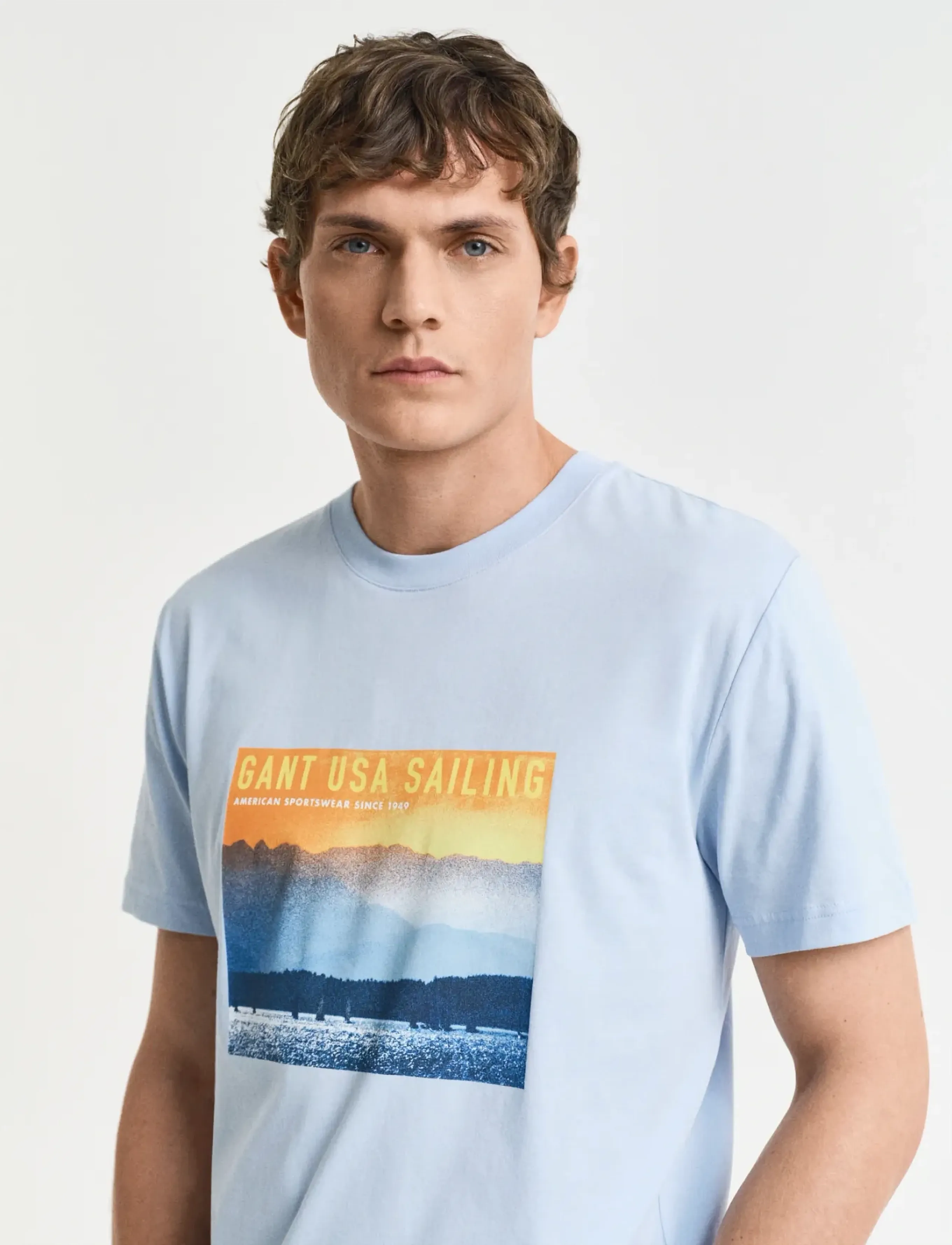 GANT - PLACED GRAPHIC T-SHIRT - fresh blue - 4